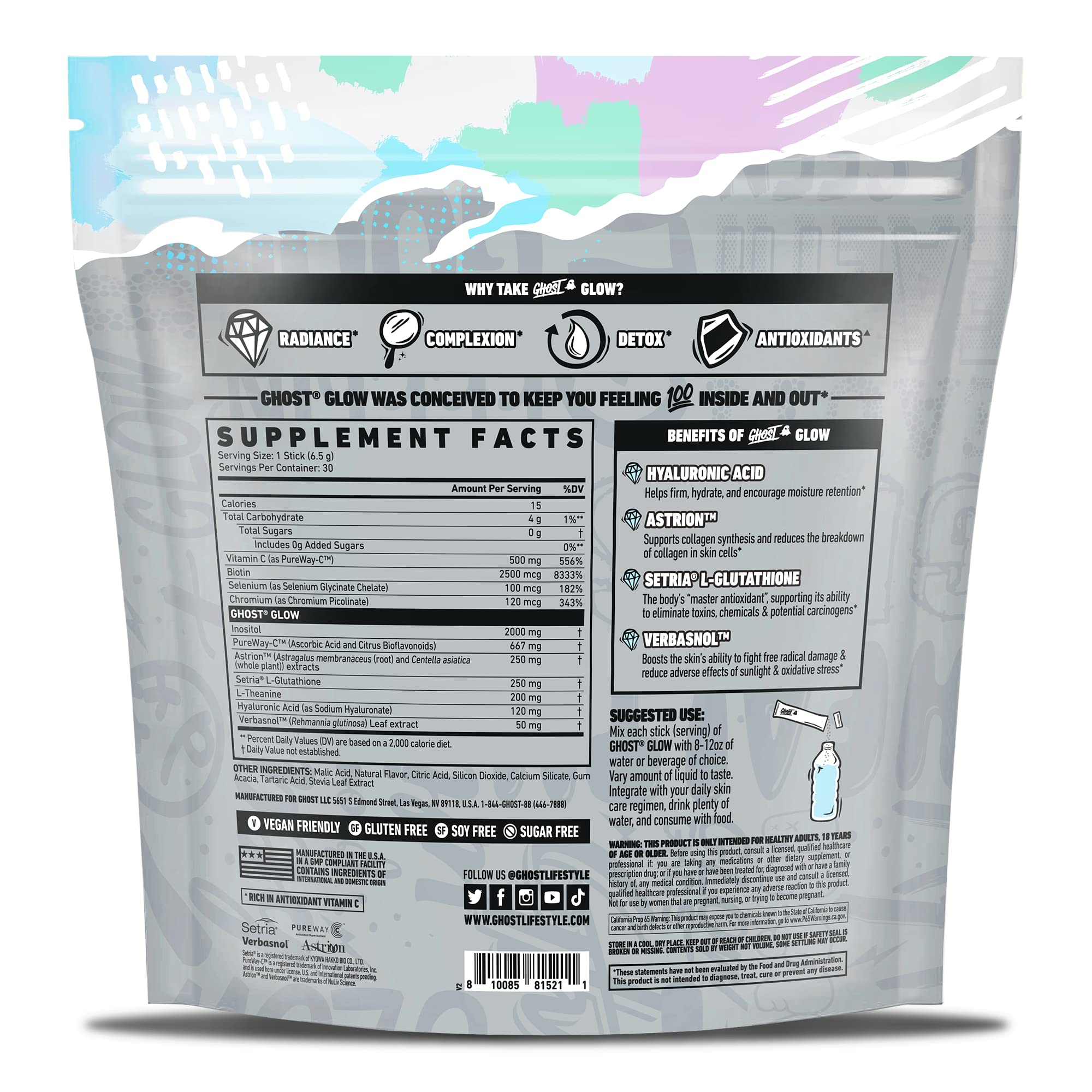 Foto 7 | Suplemento Ghost Glow Sticks Beauty & Detox, 30 Paquetes, Piña Colada - Venta Internacional.