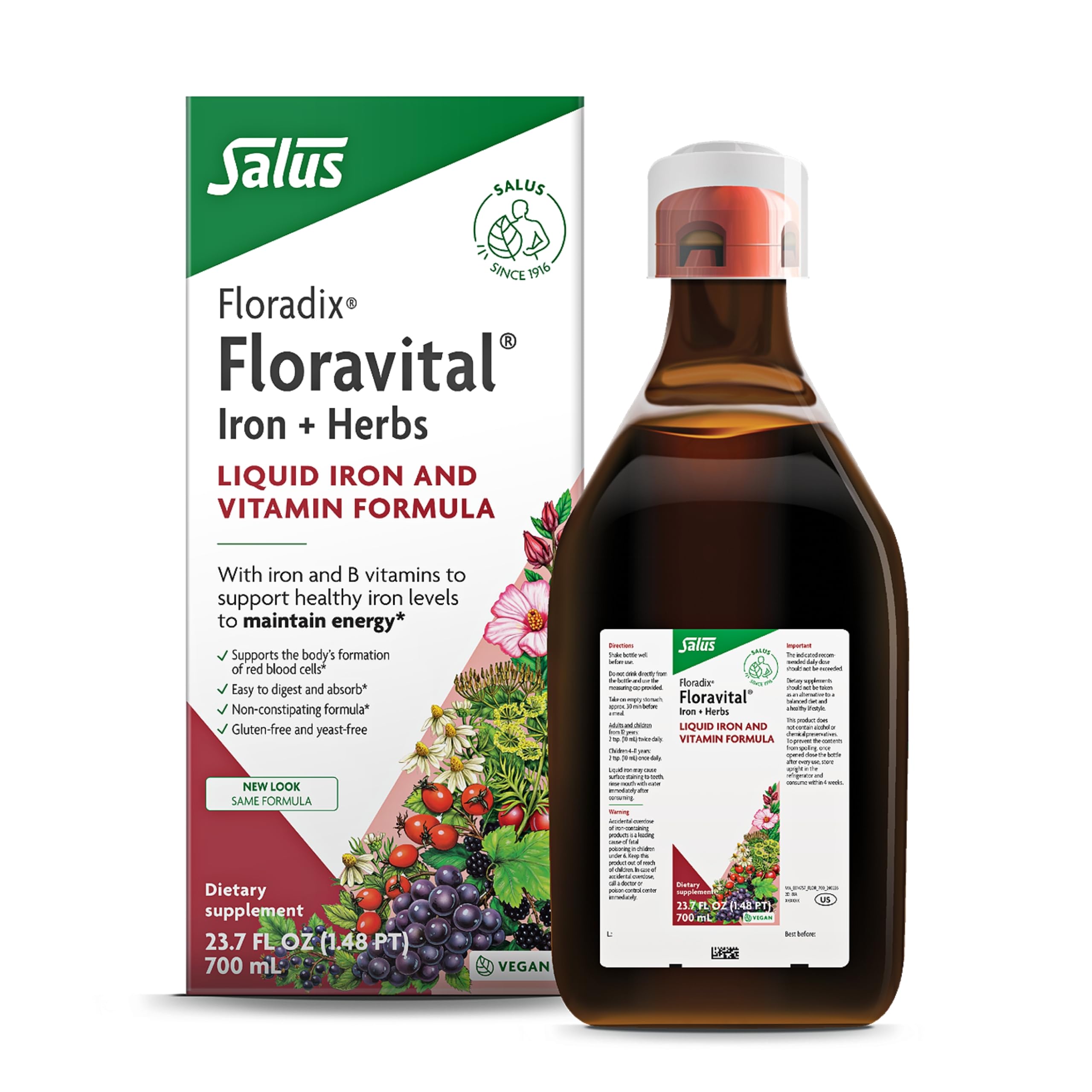 Foto 2 pulgar | Suplemento De Hierro Líquido Floradix Floravital 680ml Vegan - Venta Internacional.