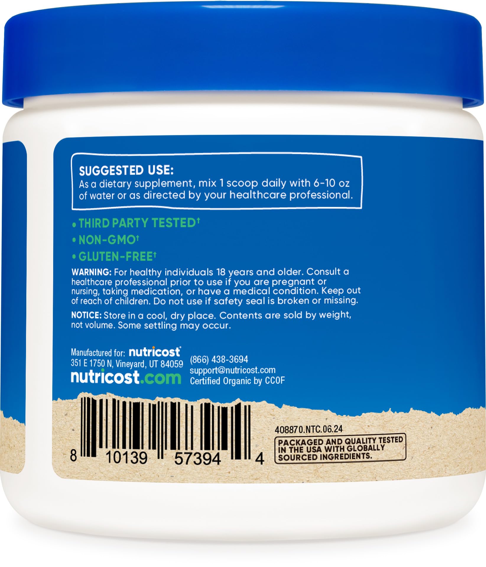 Foto 5 pulgar | Suplemento Nutricost De Cardo Mariano Orgánico En Polvo 240 Ml - Venta Internacional.