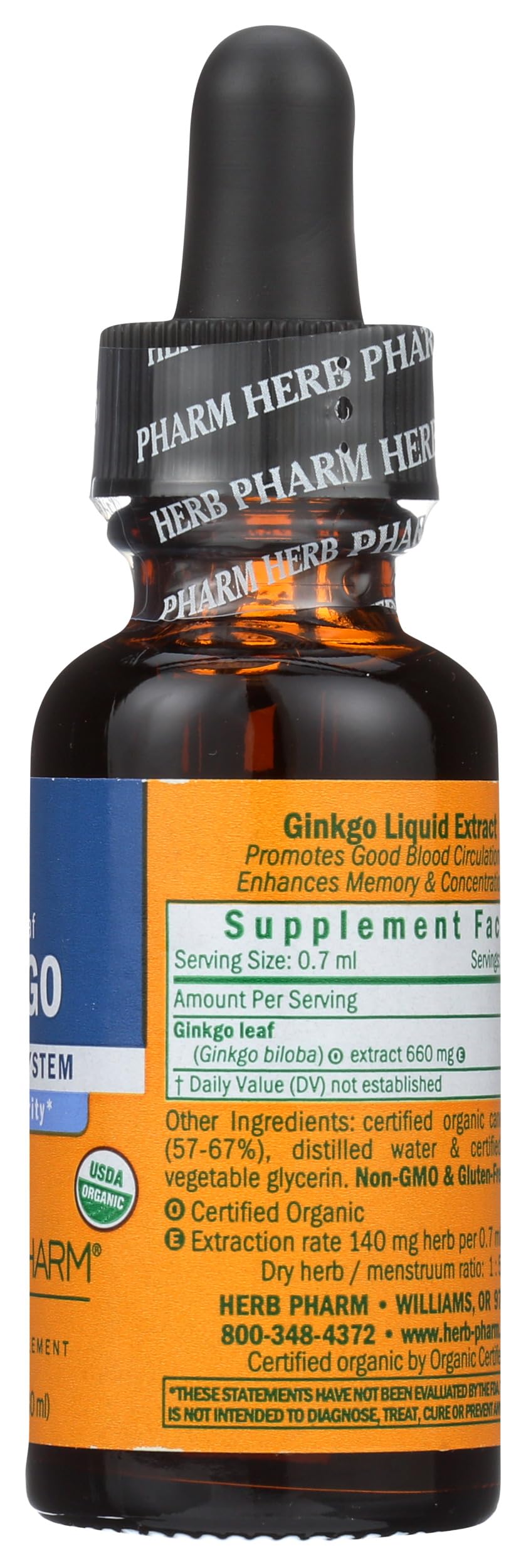 Foto 7 | Suplemento De Extracto De Ginkgo Orgánico De Herb Pharm, 30 Ml - Venta Internacional.