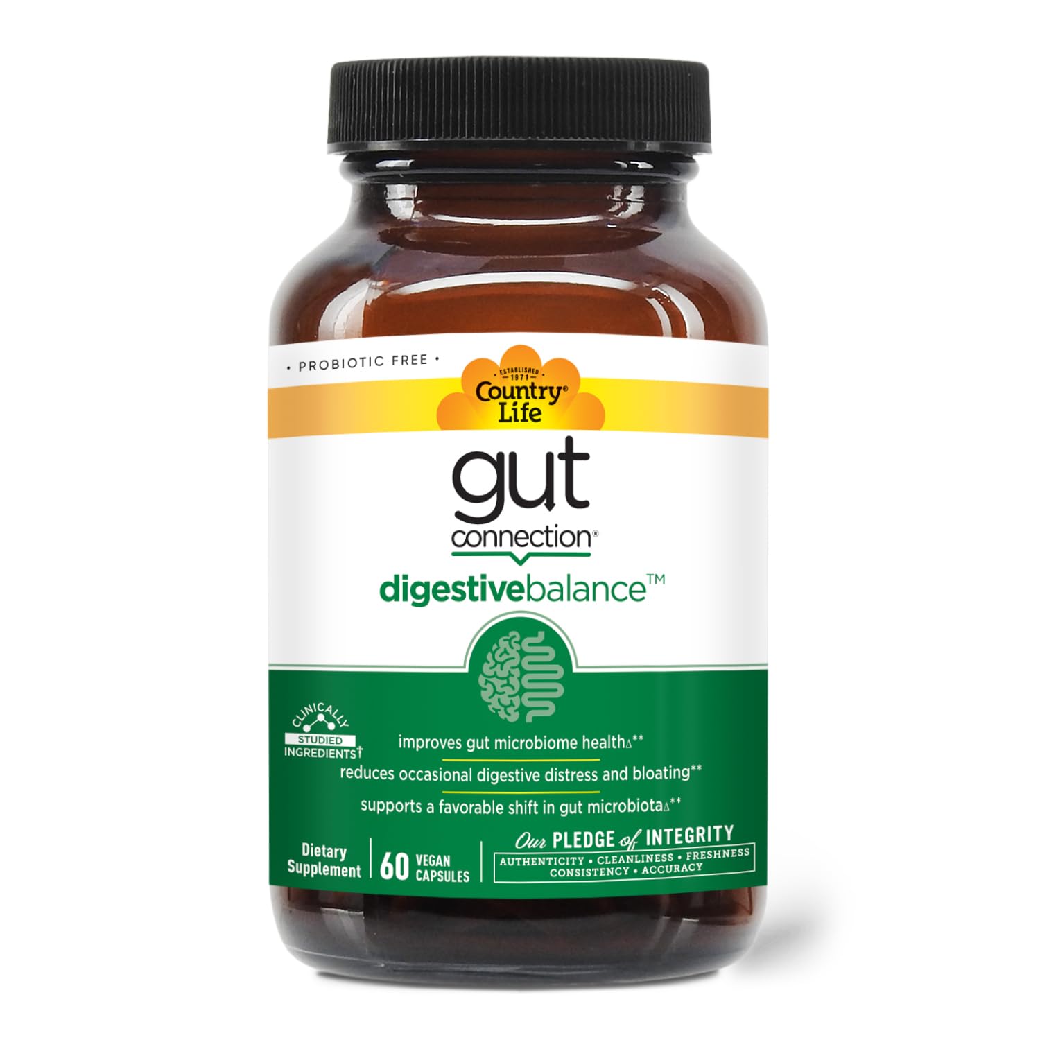 Foto 5 pulgar | Suplemento Country Life Gut Connection Digestive Balance 60 Cápsulas - Venta Internacional.