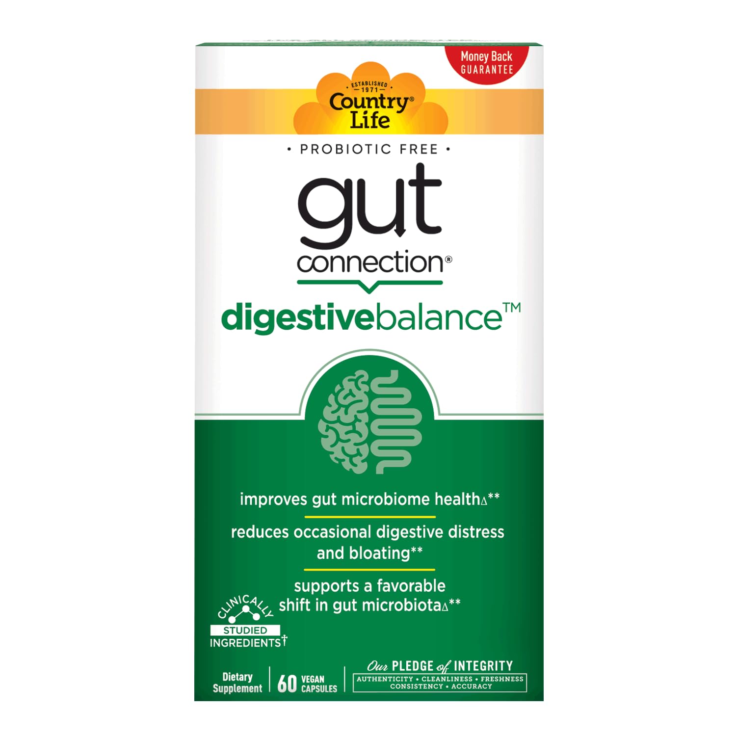 Foto 6 pulgar | Suplemento Country Life Gut Connection Digestive Balance 60 Cápsulas - Venta Internacional.