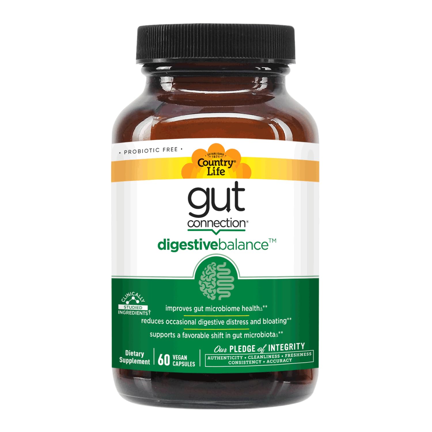 Foto 7 pulgar | Suplemento Country Life Gut Connection Digestive Balance 60 Cápsulas - Venta Internacional.