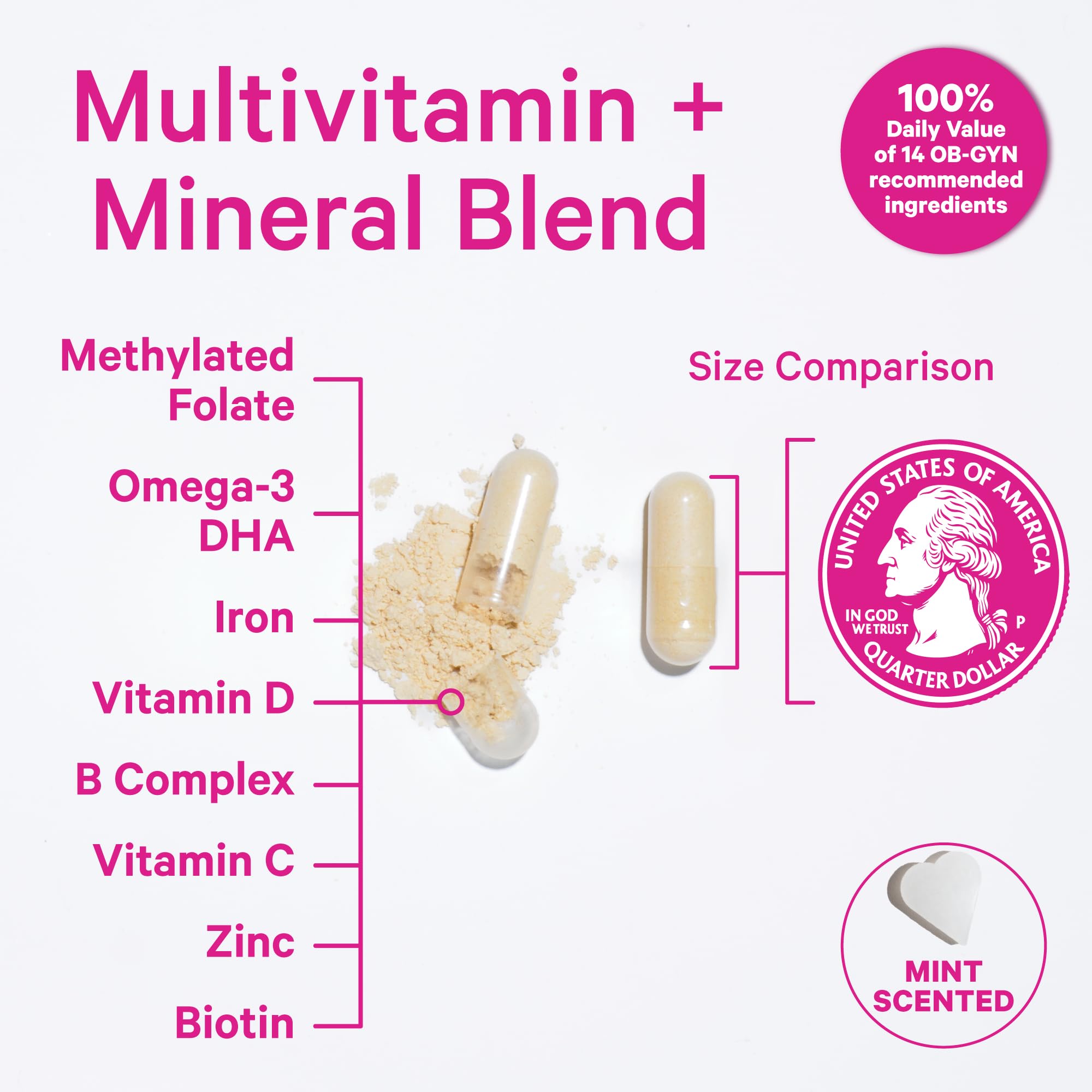 Foto 3 pulgar | Vitaminas Prenatales Pink Stork Total Con Dha, Folato Y Hierro, 60 Cápsulas - Venta Internacional.