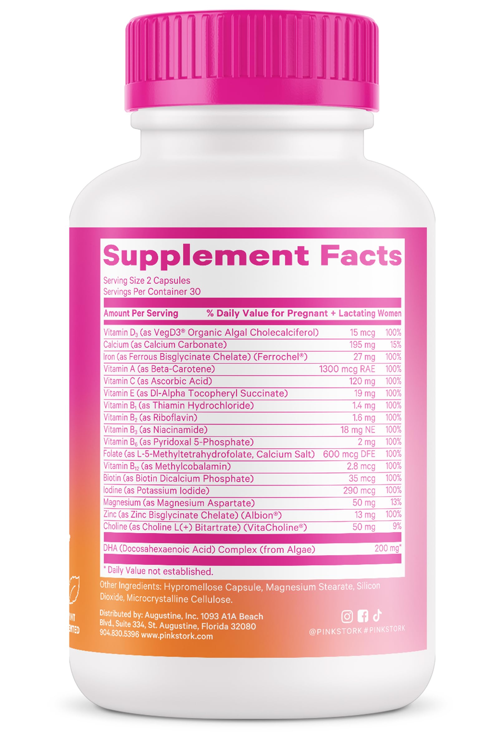 Foto 7 | Vitaminas Prenatales Pink Stork Total Con Dha, Folato Y Hierro, 60 Cápsulas - Venta Internacional.