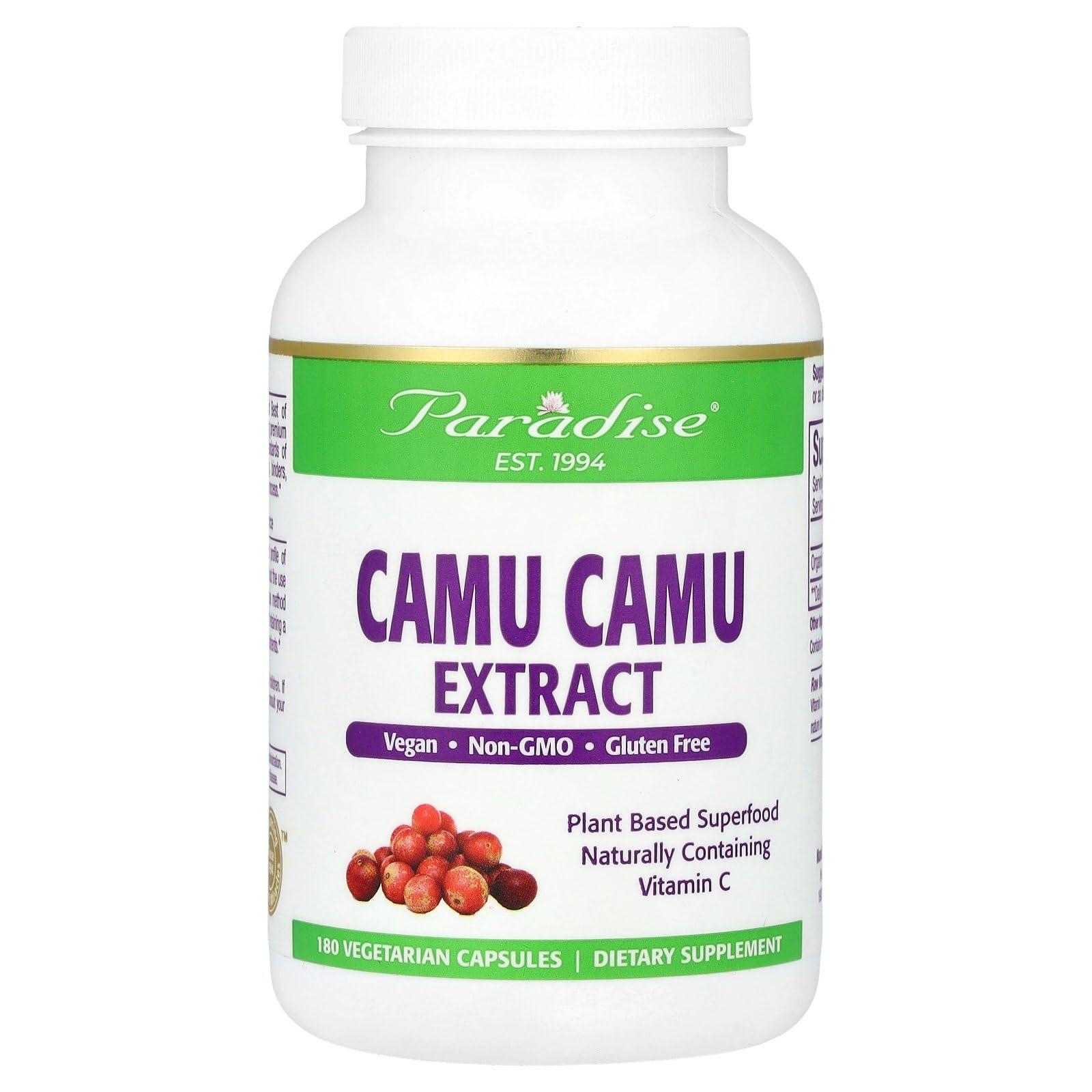 Foto 2 pulgar | Suplemento De Extracto De Camu Camu De Paradise Herbs 400 Mg 180 Cápsulas - Venta Internacional.