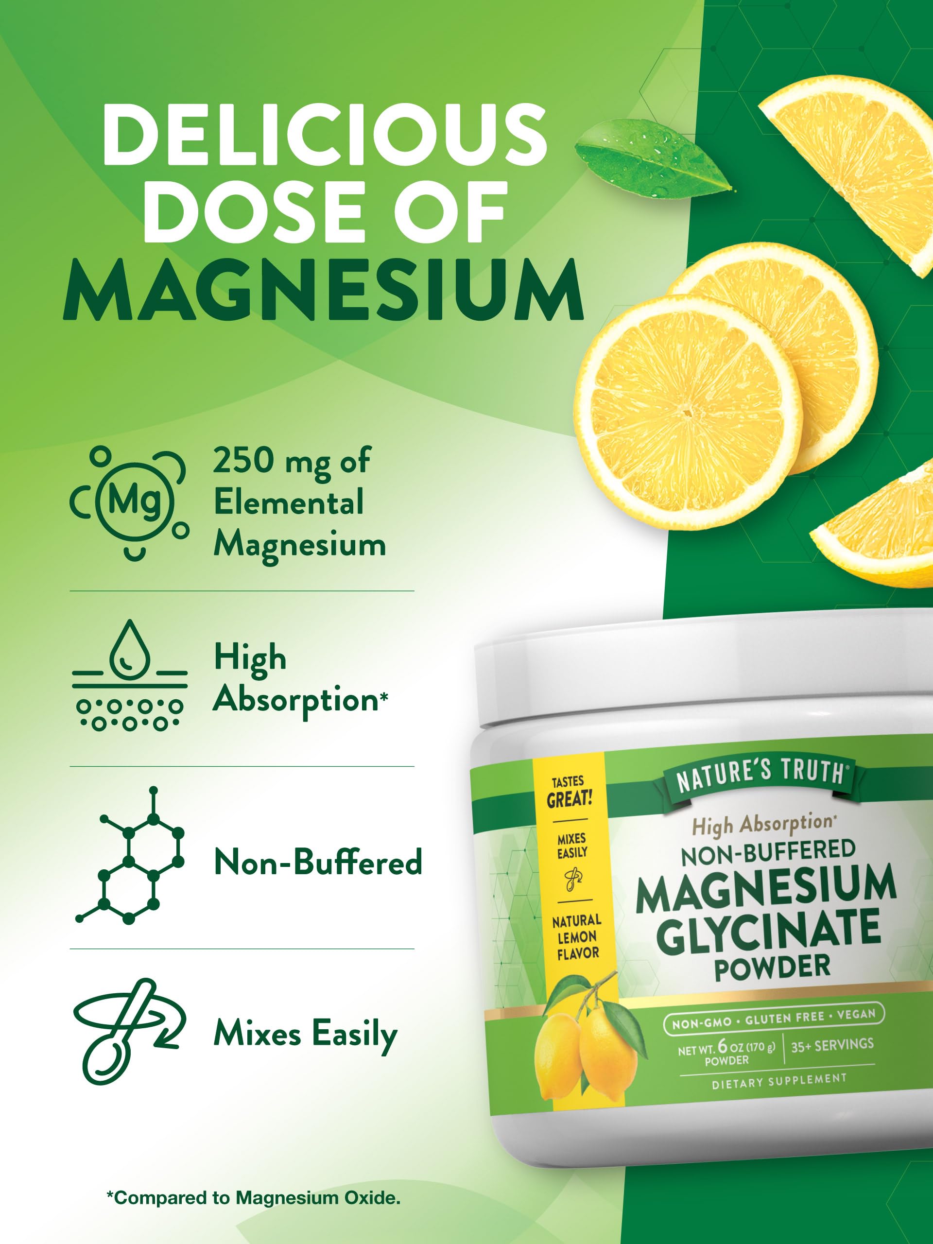 Foto 6 pulgar | Suplemento Nature's Truth De Glicinato De Magnesio En Polvo, 180 Ml - Venta Internacional.