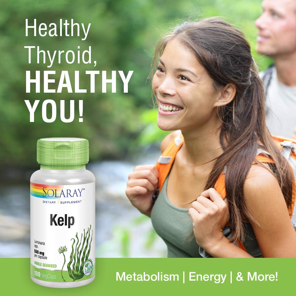 Foto 4 | Suplemento Solaray Kelp 550 Mg Con Ácido Fólico 100 Cápsulas Vegetales - Venta Internacional.