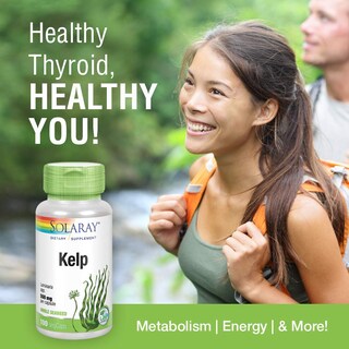 Foto 4 | Suplemento Solaray Kelp 550 Mg Con Ácido Fólico 100 Cápsulas Vegetales - Venta Internacional.