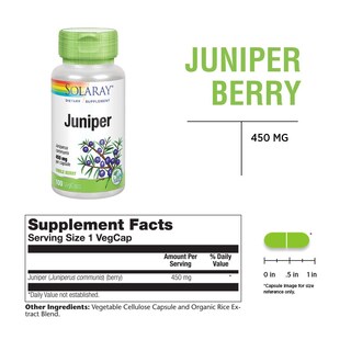 Foto 3 | Suplemento Solaray Juniper Berry 450 Mg 100 Cápsulas Vegetales - Venta Internacional.