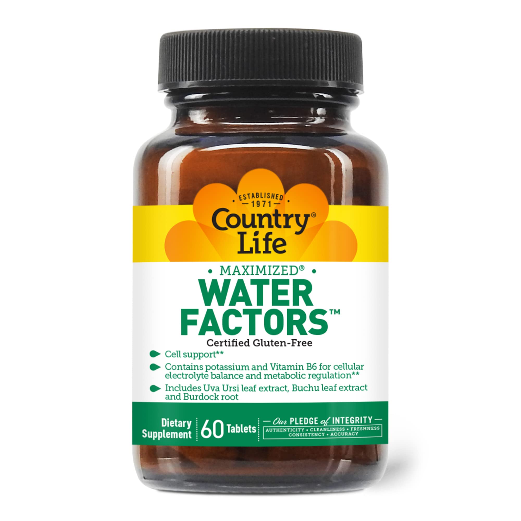 Foto 1 | Suplemento Country Life Water Factors 60 Comprimidos - Venta Internacional.