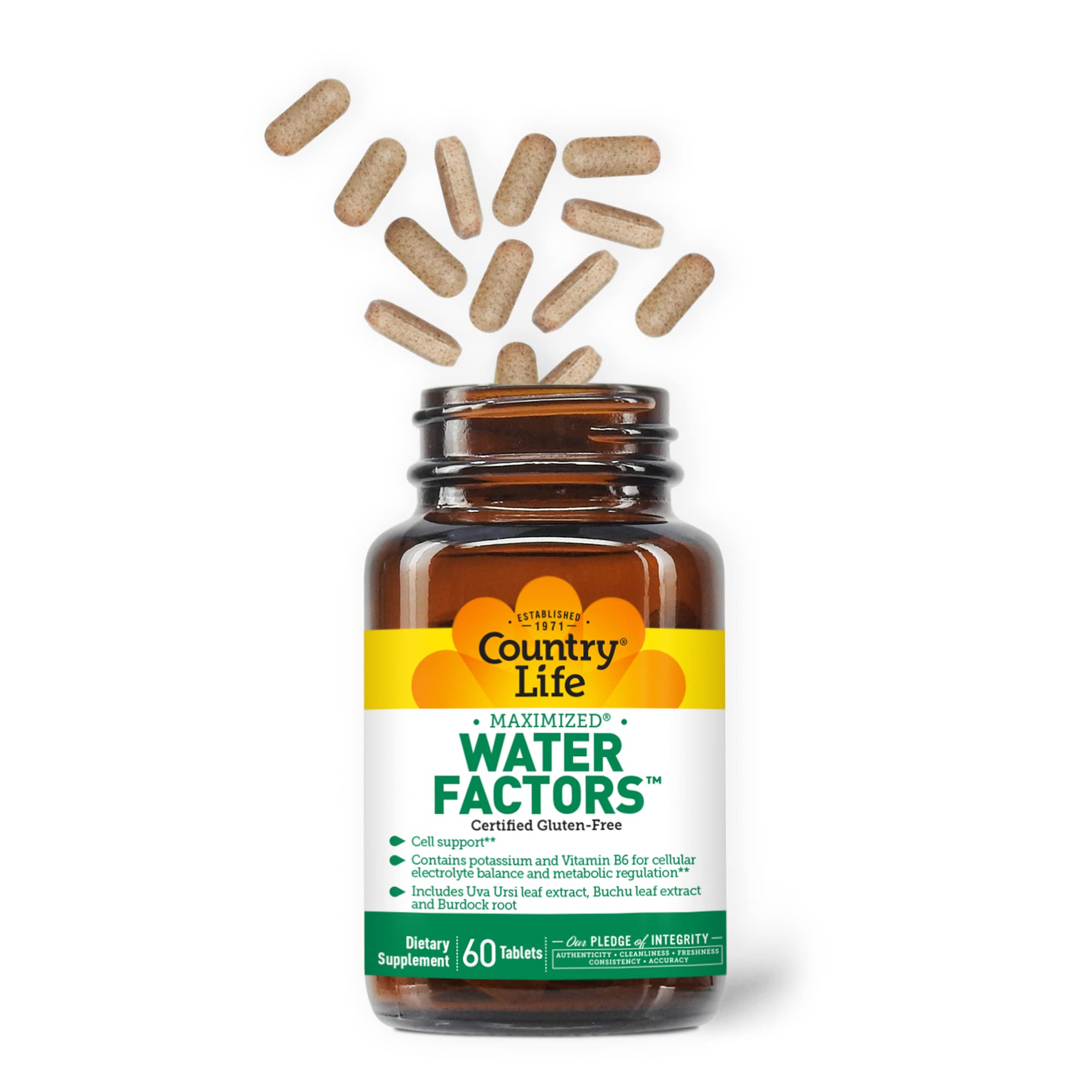 Foto 3 | Suplemento Country Life Water Factors 60 Comprimidos - Venta Internacional.