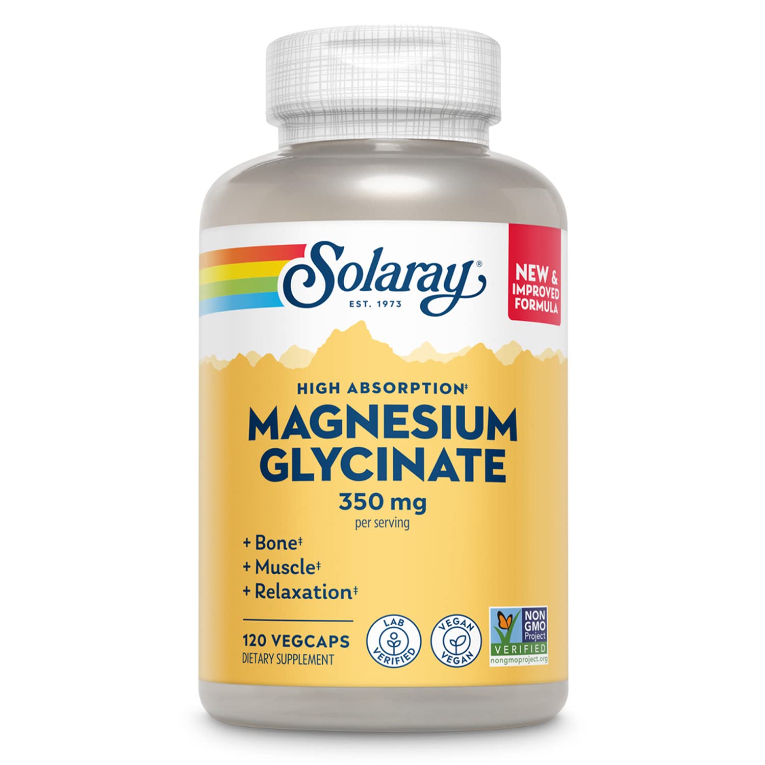 Foto 2 pulgar | Suplemento Solaray De Glicinato De Magnesio 350 Mg 120 Cápsulas Vegetales - Venta Internacional.