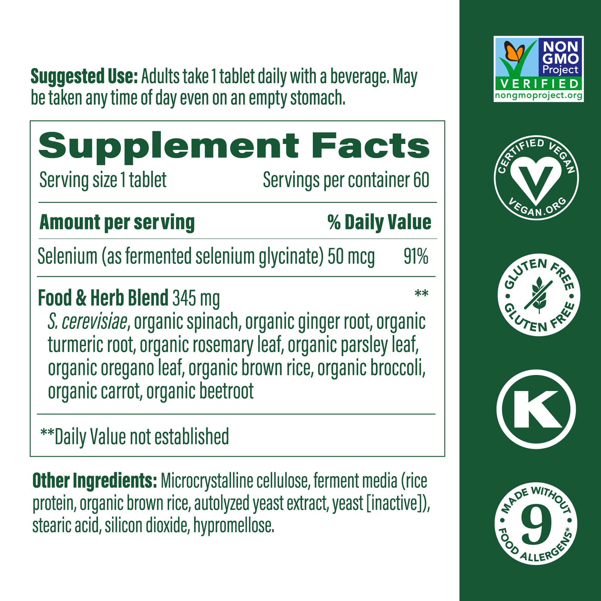 Foto 3 pulgar | Suplemento Megafood Selenium 50 Mcg 60 Tabletas - Venta Internacional.