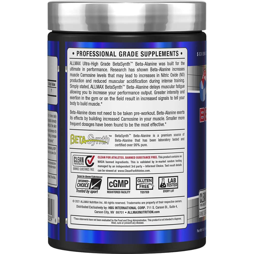 Foto 3 pulgar | Suplemento De Beta-alanina Allmax Nutrition 400 G - Venta Internacional.