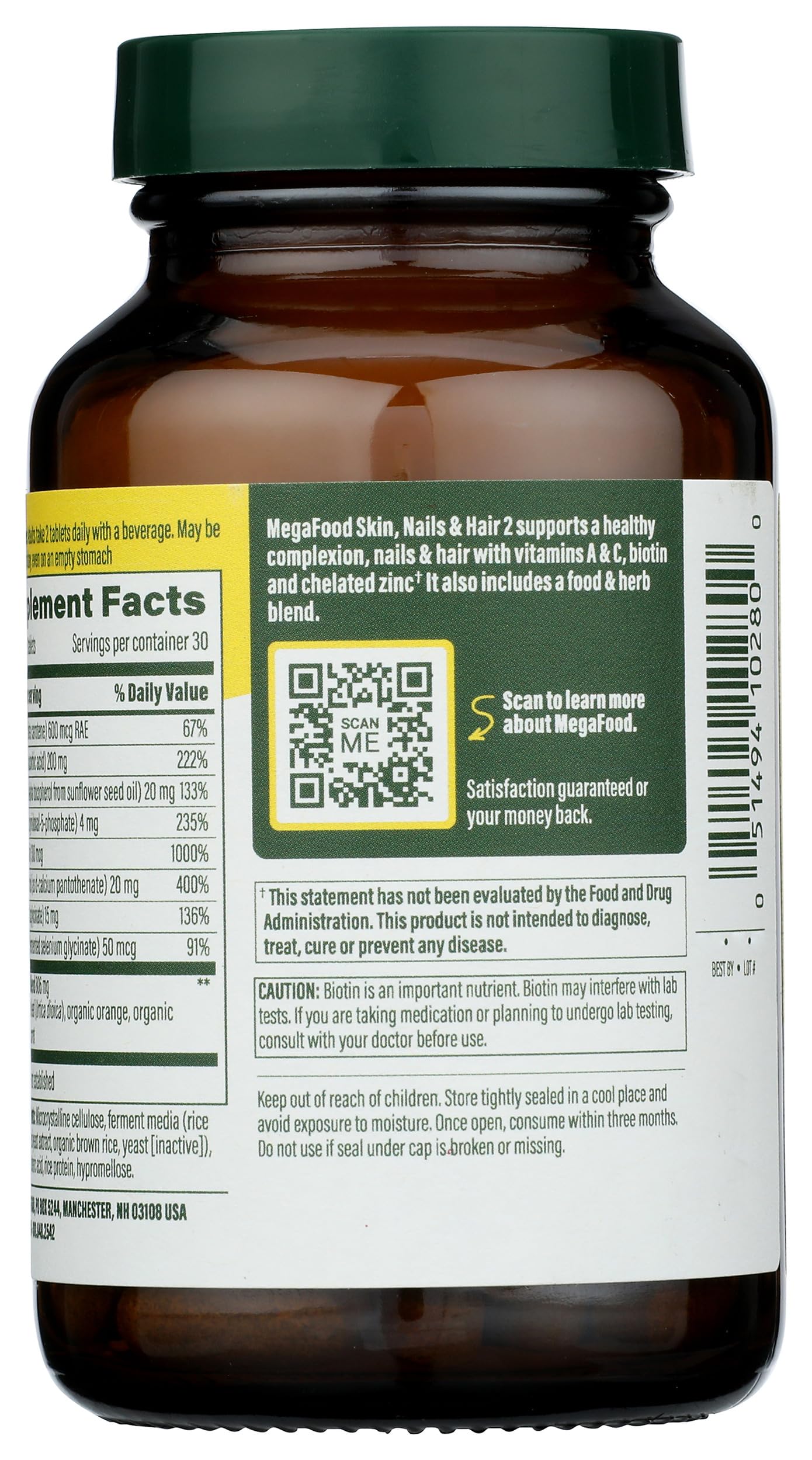 Foto 3 pulgar | Suplemento Megafood Skin Hair & Nails 60 Comprimidos - Venta Internacional.