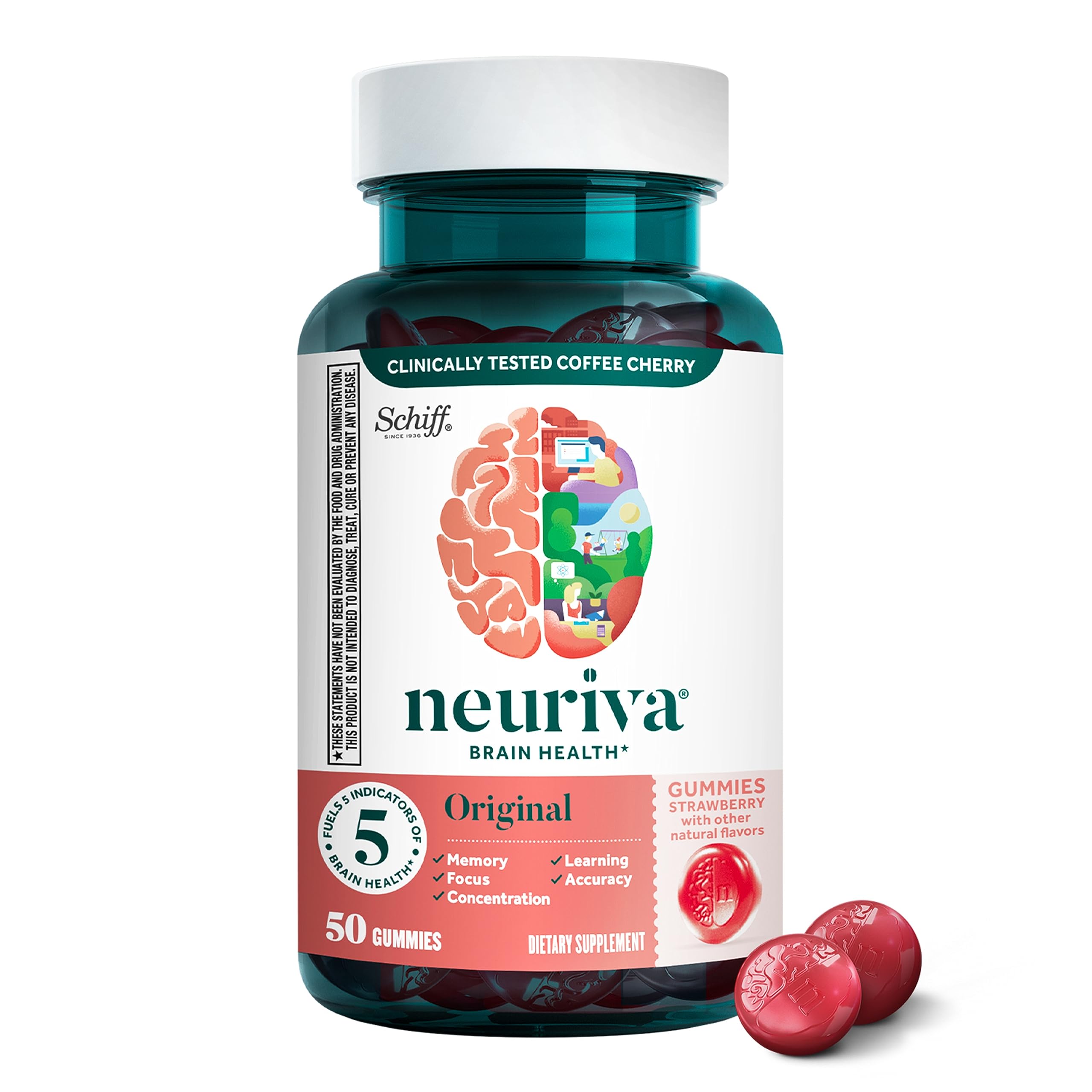 Foto 2 pulgar | Suplemento Cerebral: Gomitas Neuriva Memory & Focus - Venta Internacional.