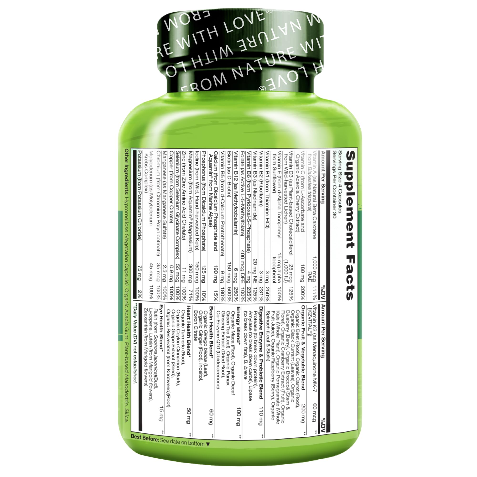Foto 4 pulgar | Multivitamínico Naturelo Para Hombre, Alimentos Integrales, 120 Cápsulas - Venta Internacional.