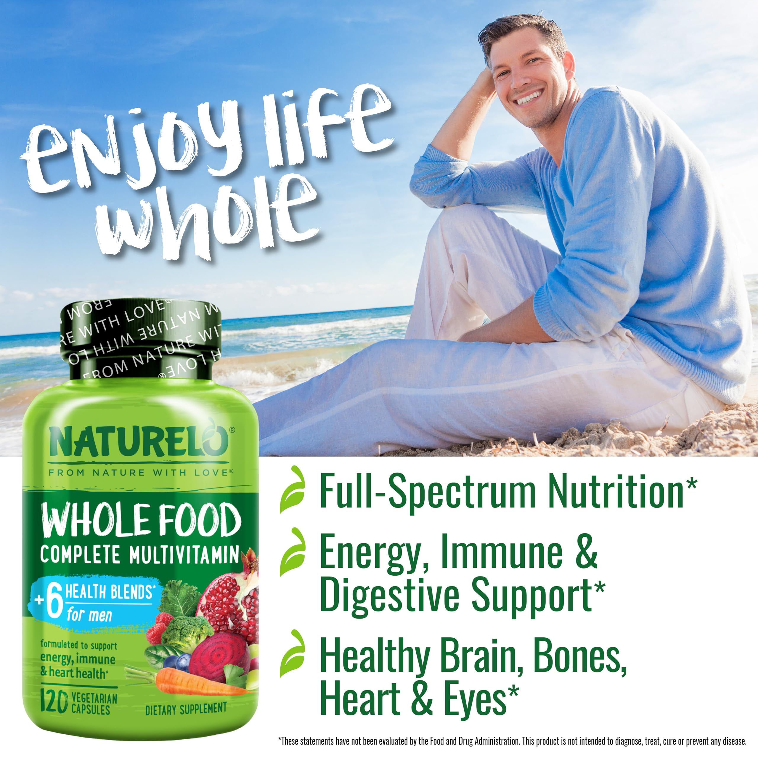 Foto 7 pulgar | Multivitamínico Naturelo Para Hombre, Alimentos Integrales, 120 Cápsulas - Venta Internacional.