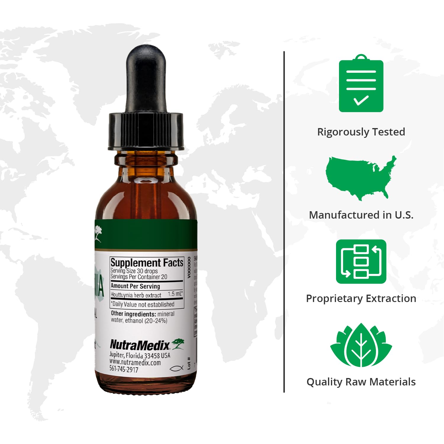 Foto 2 | Tintura Nutramedix Houttuynia Gastrointestinal 30 Ml - Venta Internacional.