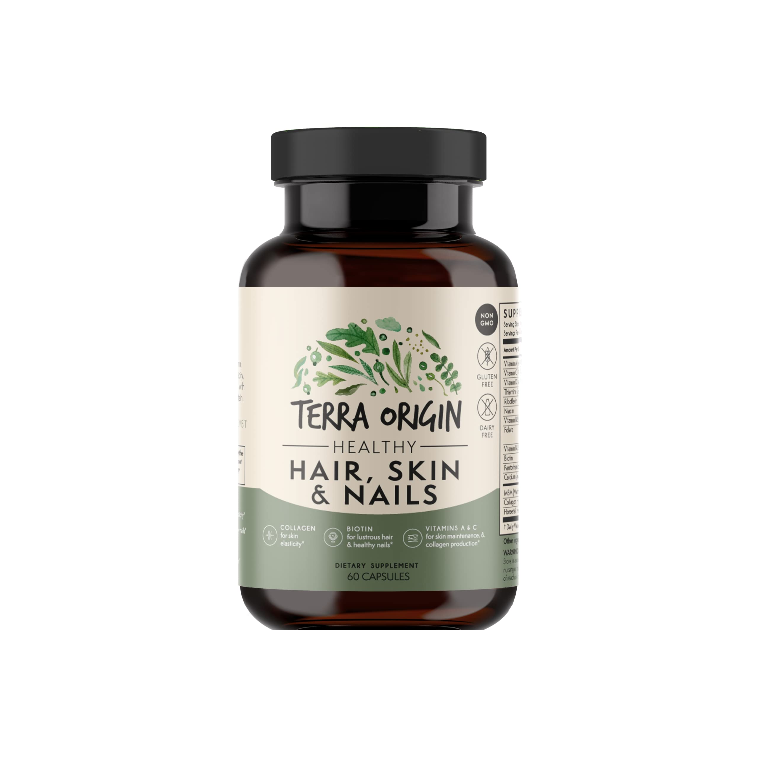 Suplemento Terra Origin Para Cabello, Piel Y Uñas Saludables 60 Cápsulas - Venta Internacional.