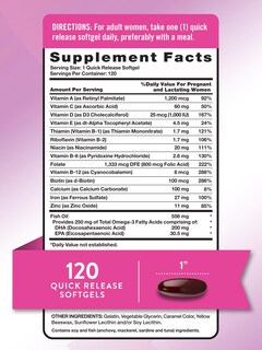 Foto 2 | Vitamina Prenatal Nature's Truth 120 Cápsulas Blandas Con Dha Y Ácido Fólico - Venta Internacional.