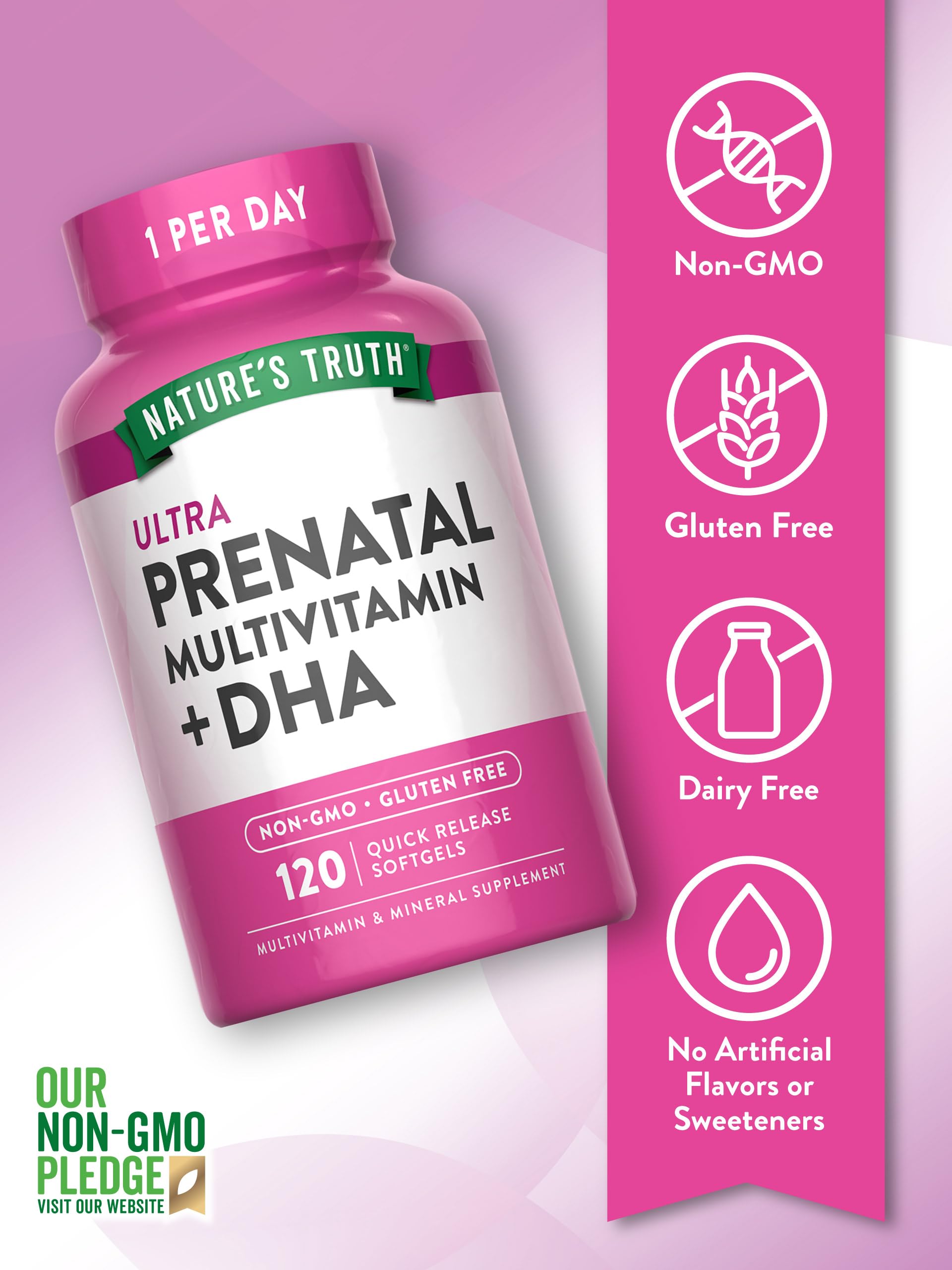 Foto 4 pulgar | Vitamina Prenatal Nature's Truth 120 Cápsulas Blandas Con Dha Y Ácido Fólico - Venta Internacional.