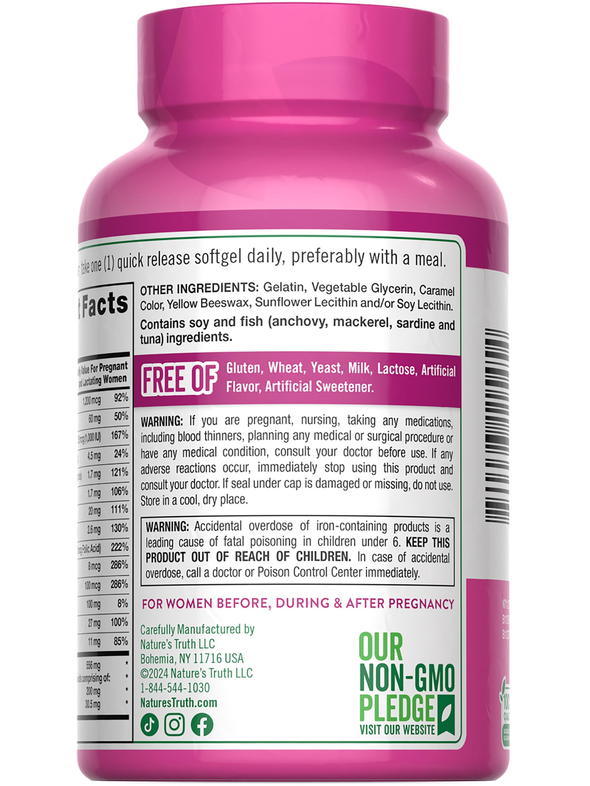 Foto 8 pulgar | Vitamina Prenatal Nature's Truth 120 Cápsulas Blandas Con Dha Y Ácido Fólico - Venta Internacional.