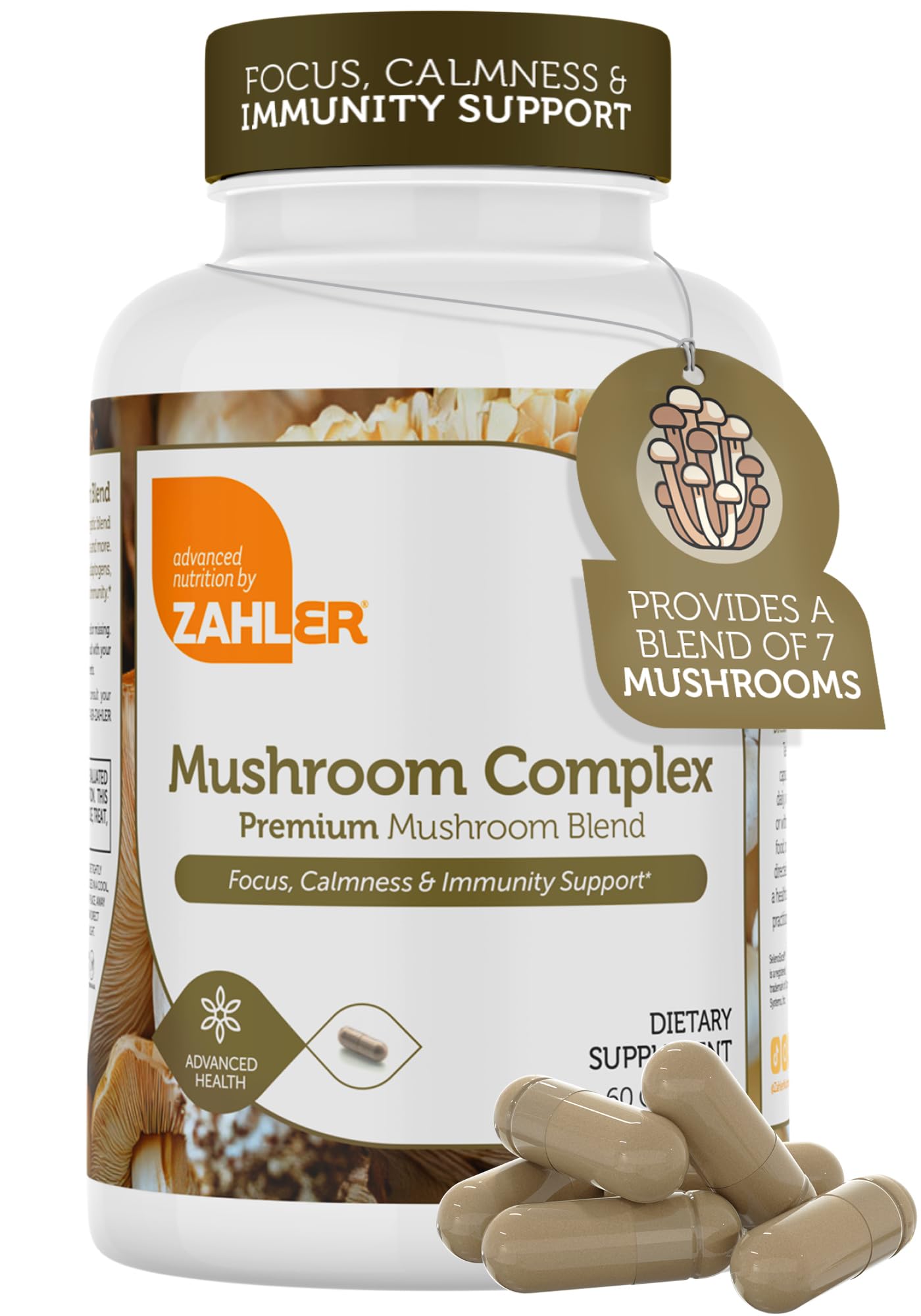 Suplemento Zahler Mushroom Complex Premium 60 Cápsulas - Venta Internacional.