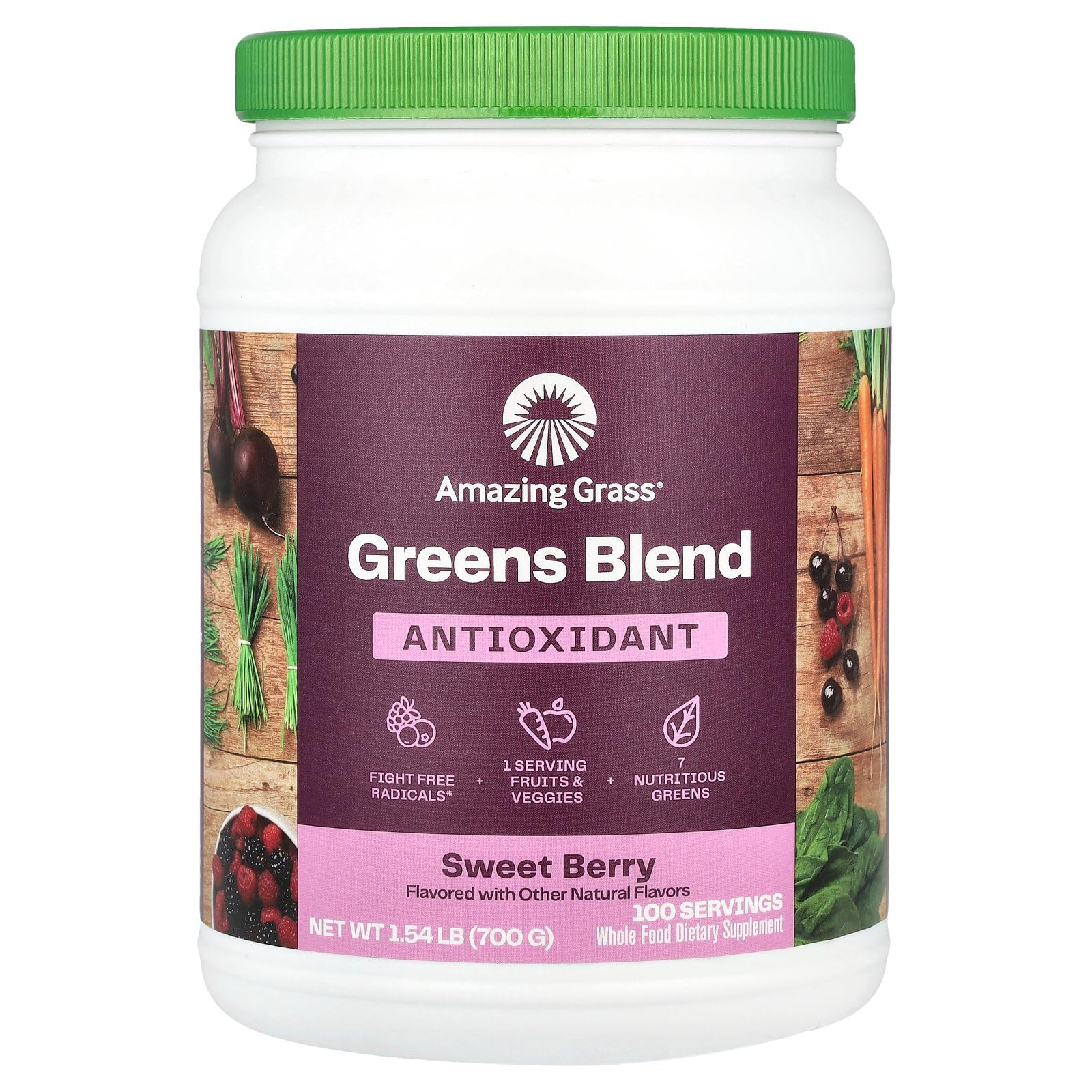 Greens Superfood Amazing Grass Antioxidante, 100 Porciones - Venta Internacional.