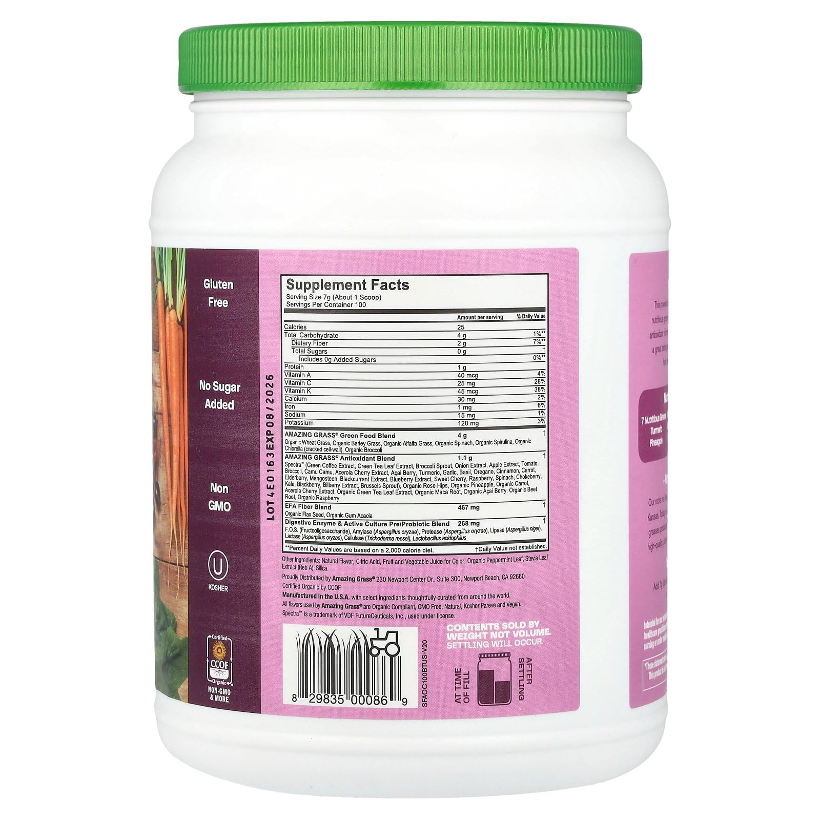 Foto 3 pulgar | Greens Superfood Amazing Grass Antioxidante, 100 Porciones - Venta Internacional.