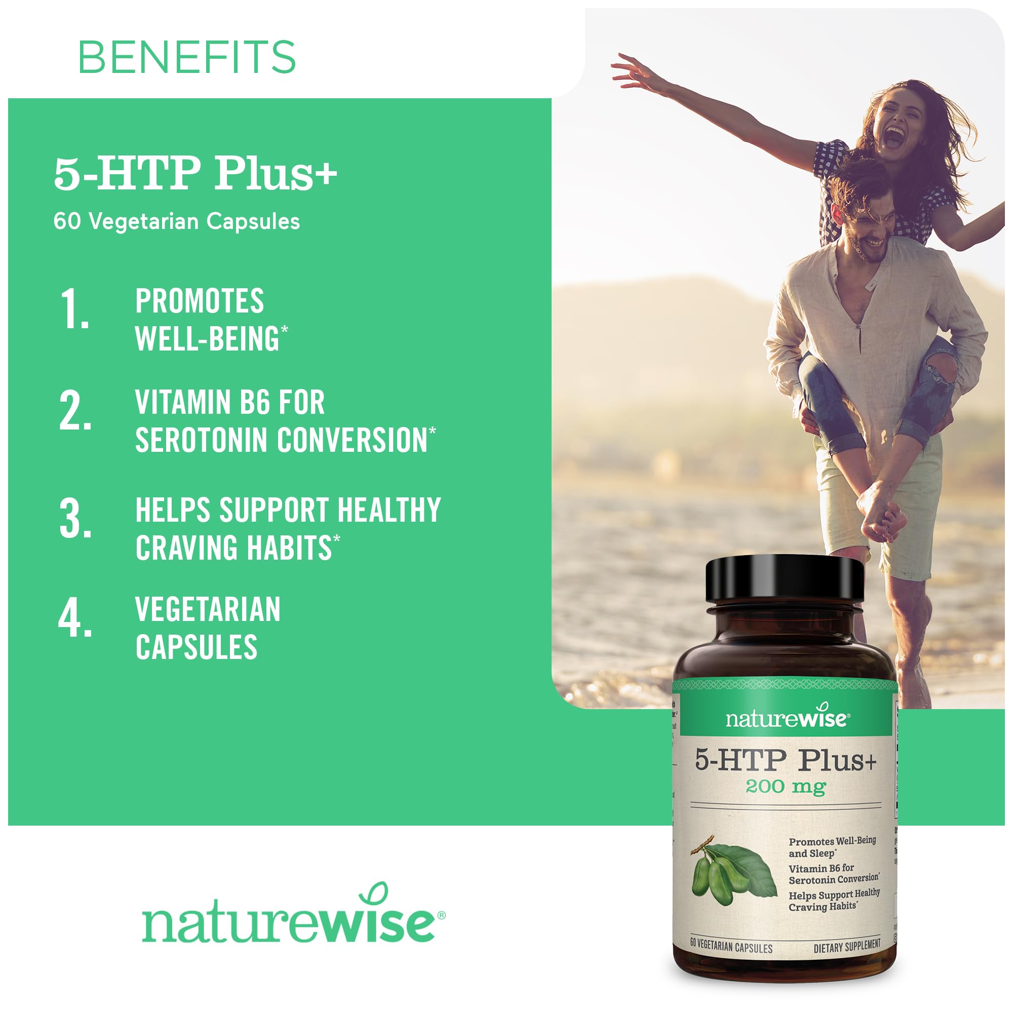 Foto 6 pulgar | Suplemento Naturewise 5-htp, 200 Mg, Ayuda A Dormir Y Ayuda A Mejorar El Estado De Ánimo, 60 Unidades - Venta Inter