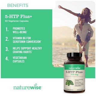 Foto 5 | Suplemento Naturewise 5-htp, 200 Mg, Ayuda A Dormir Y Ayuda A Mejorar El Estado De Ánimo, 60 Unidades - Venta Inter