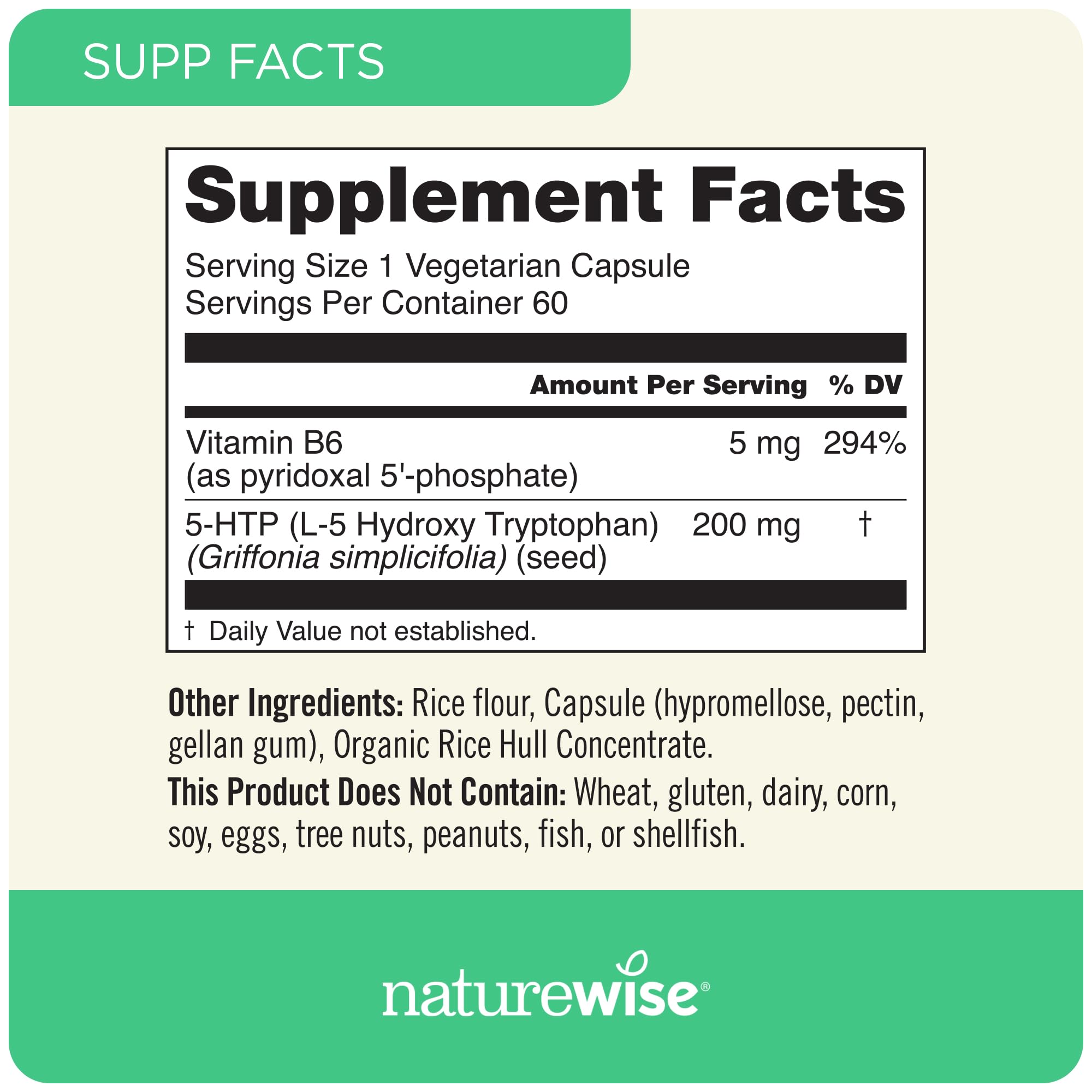 Foto 7 pulgar | Suplemento Naturewise 5-htp, 200 Mg, Ayuda A Dormir Y Ayuda A Mejorar El Estado De Ánimo, 60 Unidades - Venta Inter
