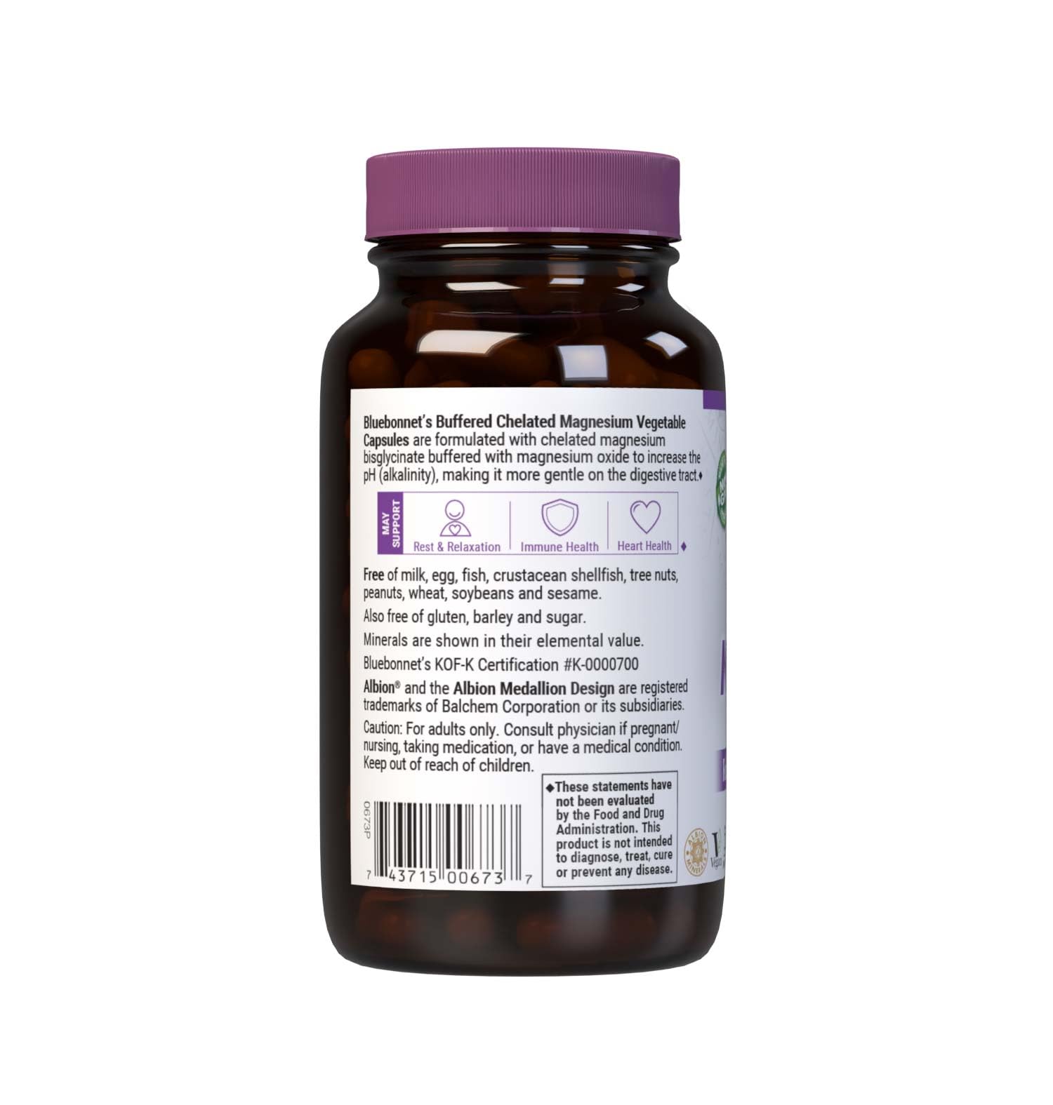 Foto 4 pulgar | Suplemento Bluebonnet Nutrition Albion De Magnesio Quelado Tamponado, 200 Mg, 120 Cápsulas Vegetales - Venta Interna