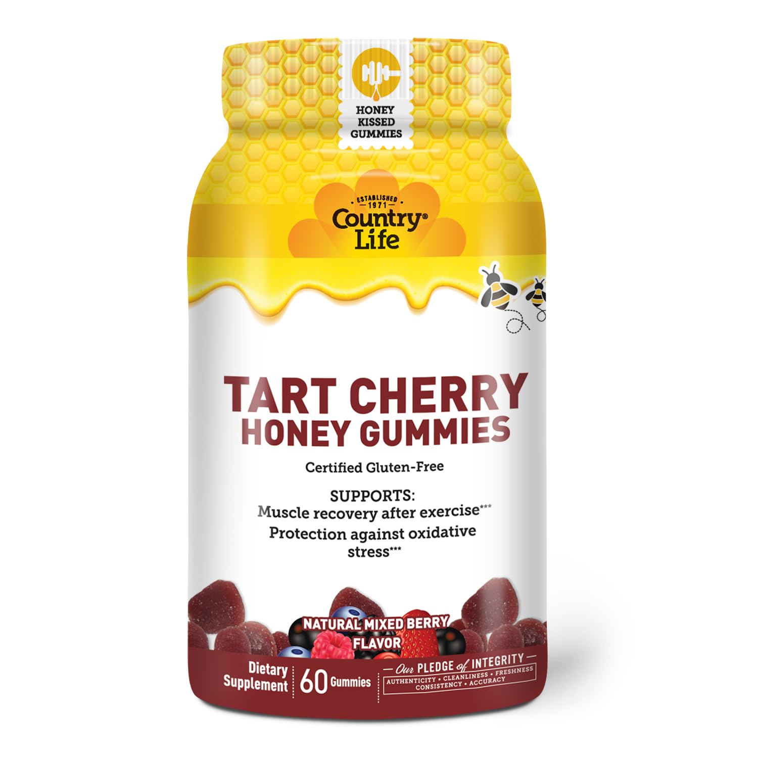 Foto 3 pulgar | Suplemento: Gomitas Country Life Tart, Cereza Y Miel - Venta Internacional.
