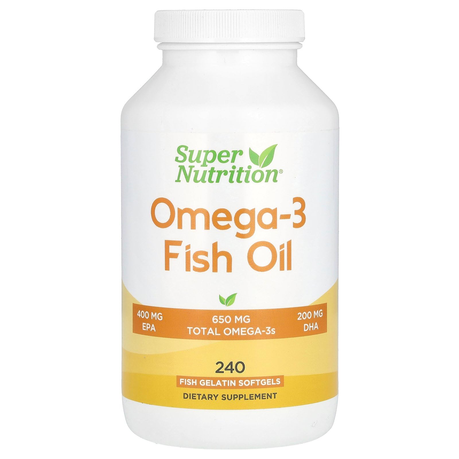 Suplemento Supernutrition De Aceite De Pescado Omega-3, 1000 Mg, 240 Cápsulas Blandas - Venta Internacional.