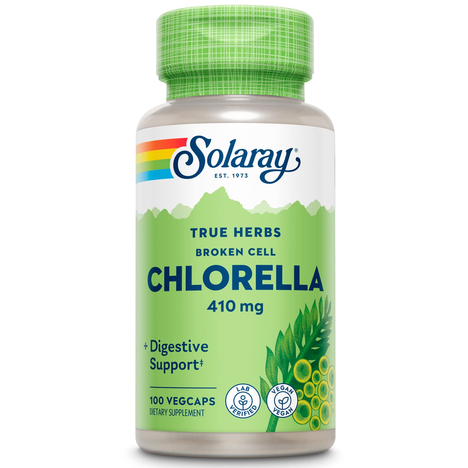 Suplemento Solaray Broken Cell Chlorella 410 Mg 100 Cápsulas Vegetales - Venta Internacional.