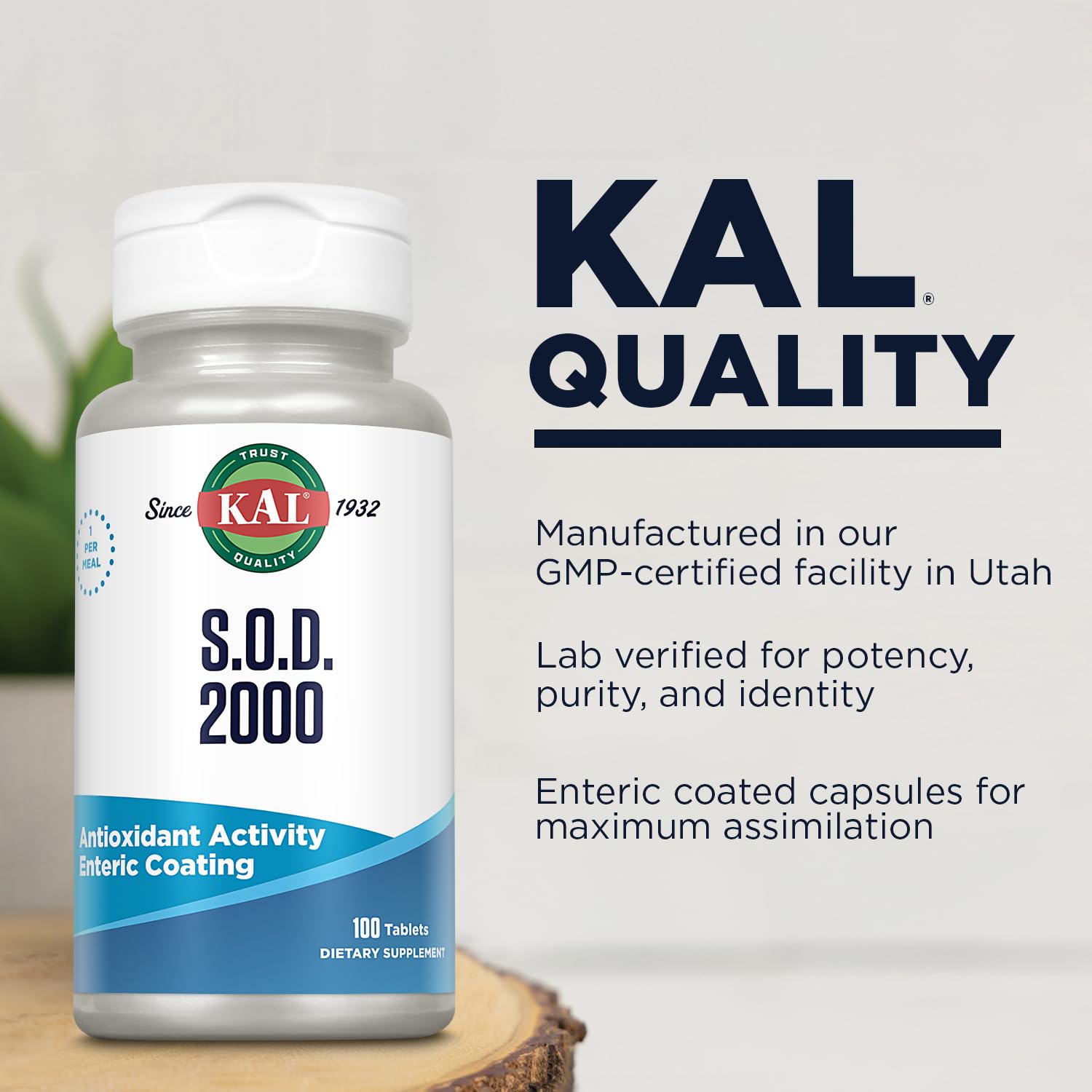 Foto 4 | Suplemento Antioxidante Kal S.o.d. 2000, 100 Comprimidos - Venta Internacional.