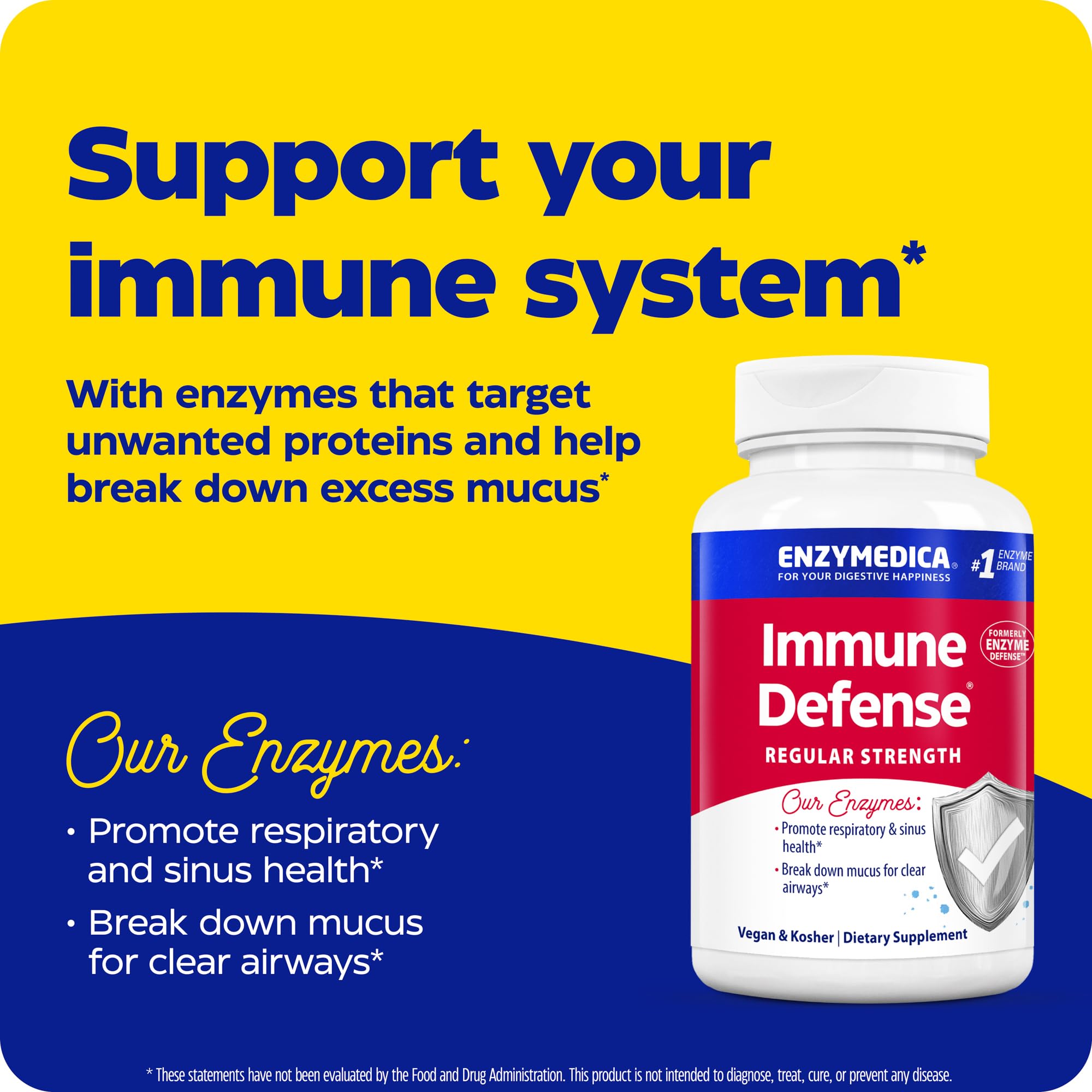 Foto 5 pulgar | Suplemento Enzymedica Immune Defense Regular 60 Cápsulas - Venta Internacional.