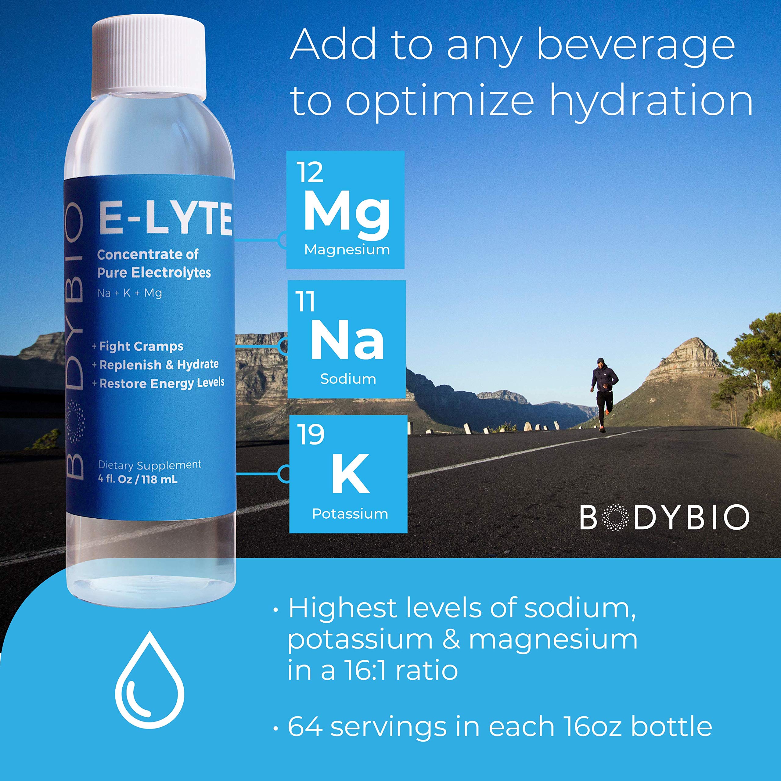 Foto 3 | Concentrado De Electrolitos Bodybio E-lyte 473 Ml Con Magnesio - Venta Internacional.