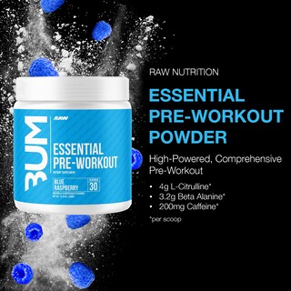 Foto 2 | Raw Nutrition Essential Pre Chris Bumstead Blue Raspberry Antes Del Entrenamiento - Venta Internacional.