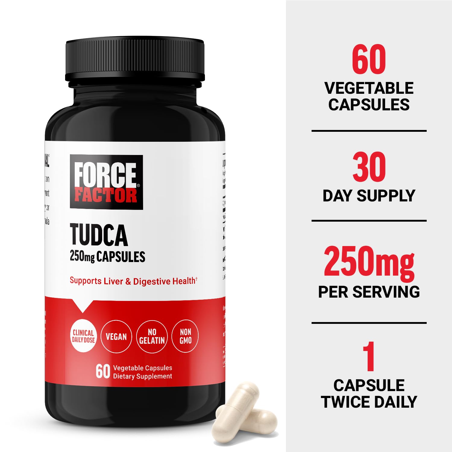 Foto 5 pulgar | Suplemento Force Factor Tudca Liver Support 60 Cápsulas - Venta Internacional.