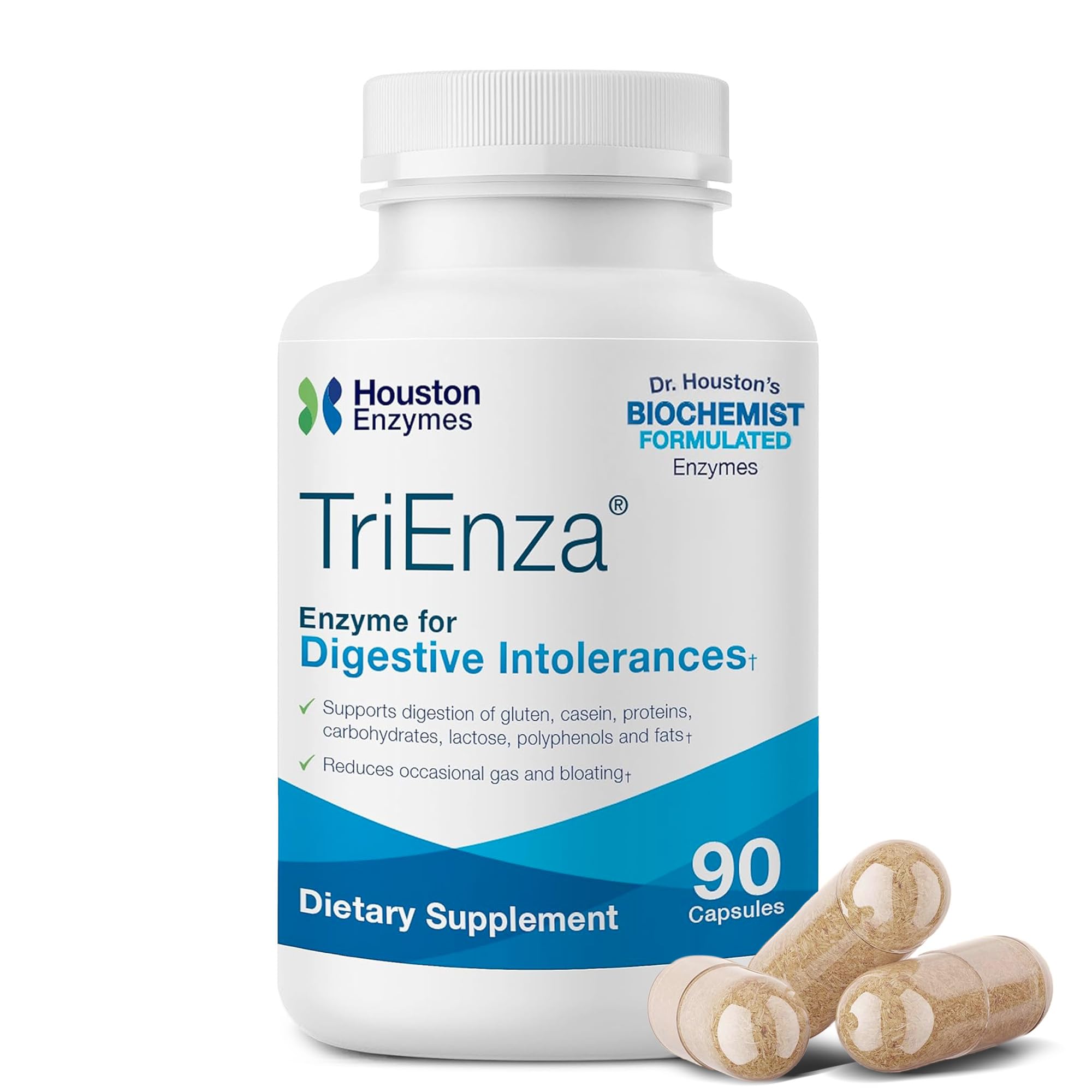 Suplemento De Enzimas Digestivas Houston Enzymes Trienza 90 Cápsulas - Venta Internacional.