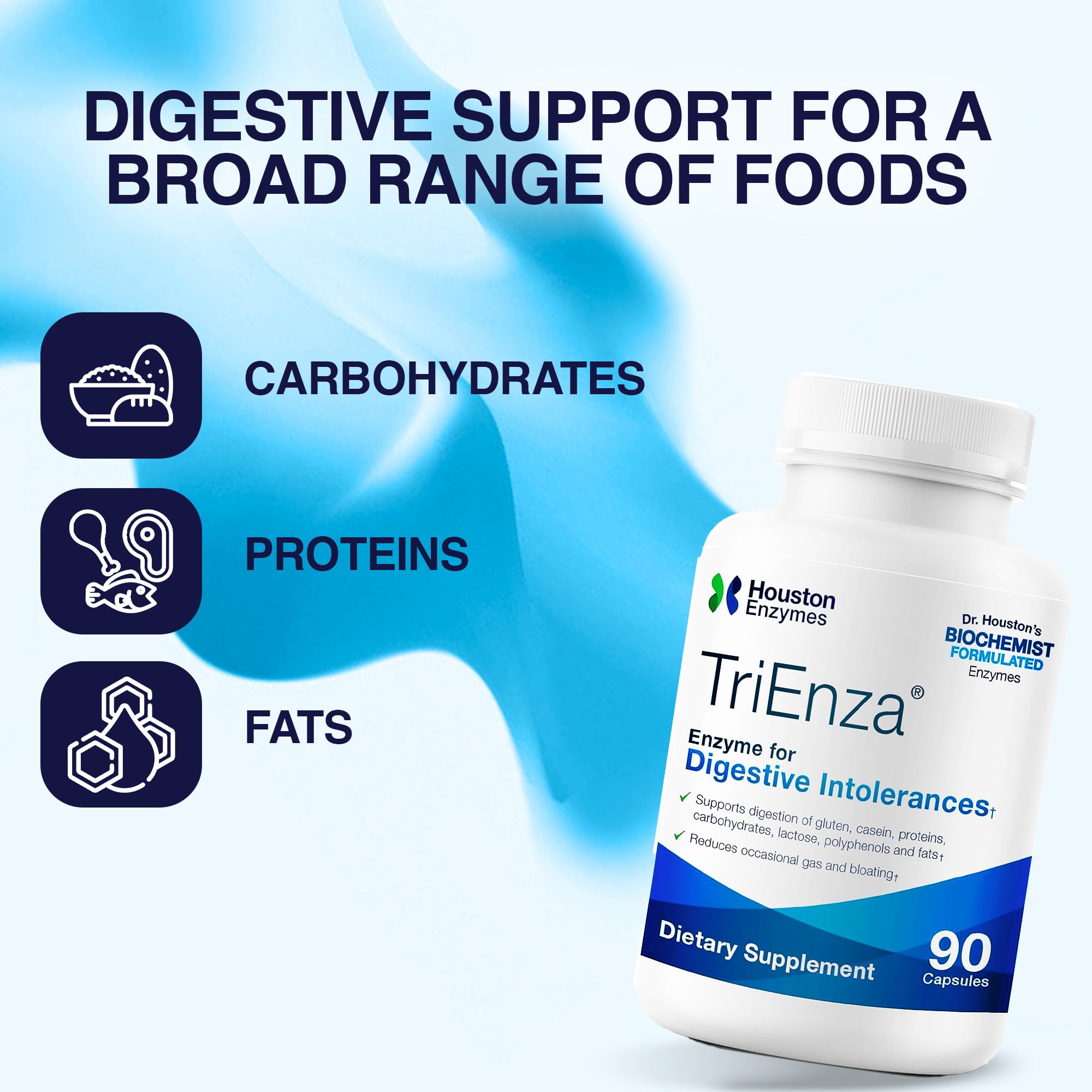 Foto 3 pulgar | Suplemento De Enzimas Digestivas Houston Enzymes Trienza 90 Cápsulas - Venta Internacional.
