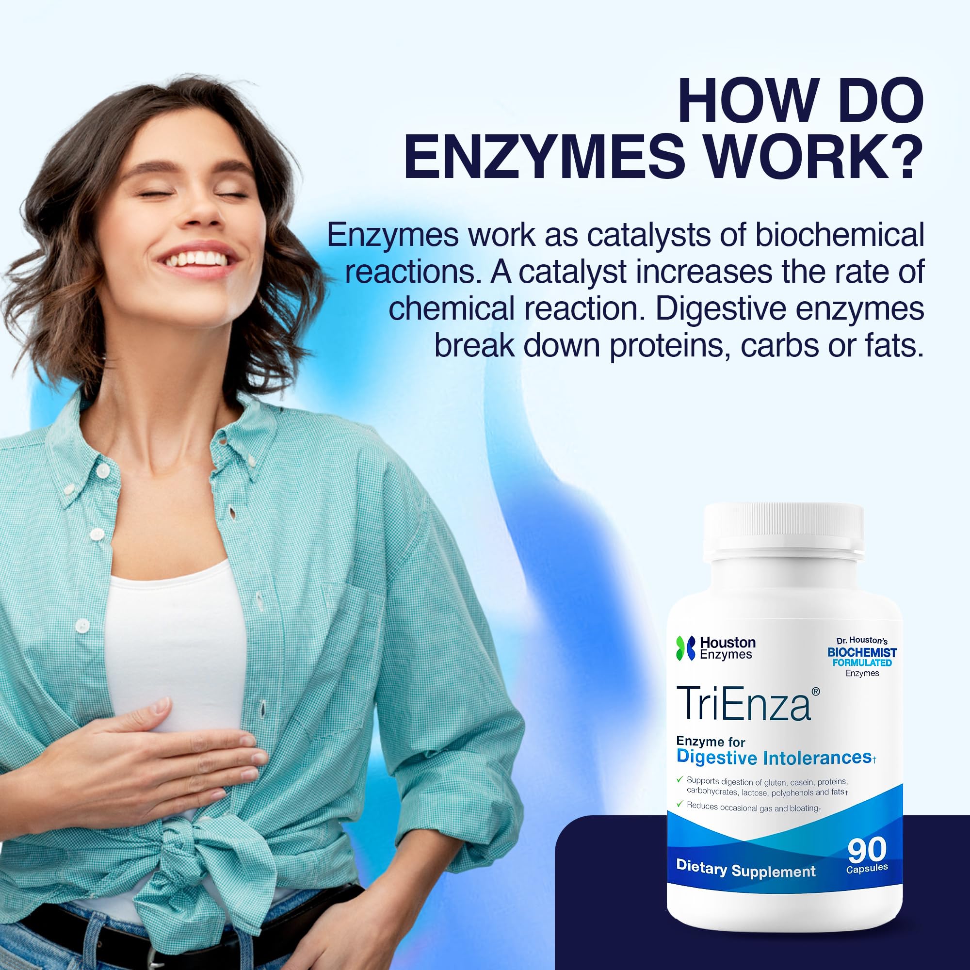 Foto 5 pulgar | Suplemento De Enzimas Digestivas Houston Enzymes Trienza 90 Cápsulas - Venta Internacional.