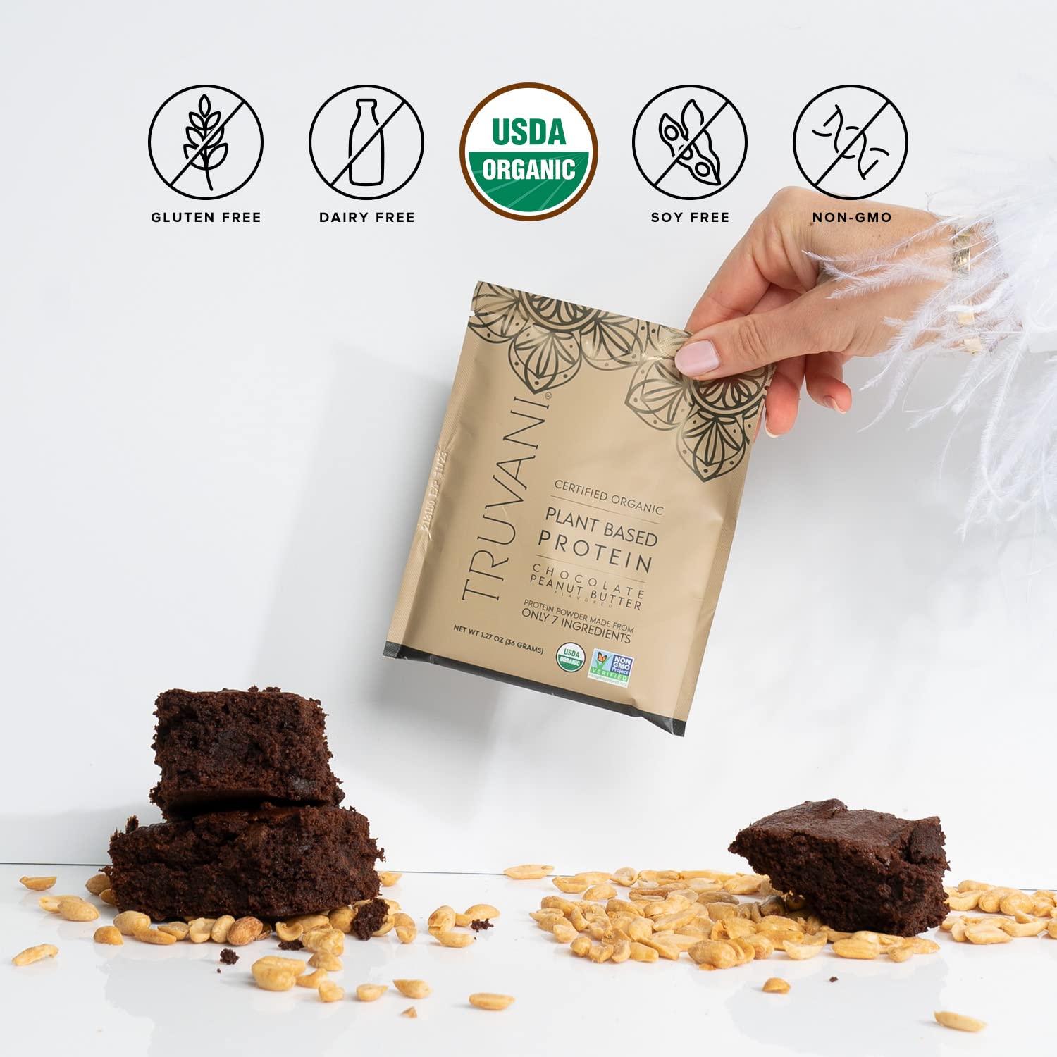 Foto 4 pulgar | Crema Vegana De Proteína De Guisante En Polvo, Chocolate Truvani, 20 G - Venta Internacional.