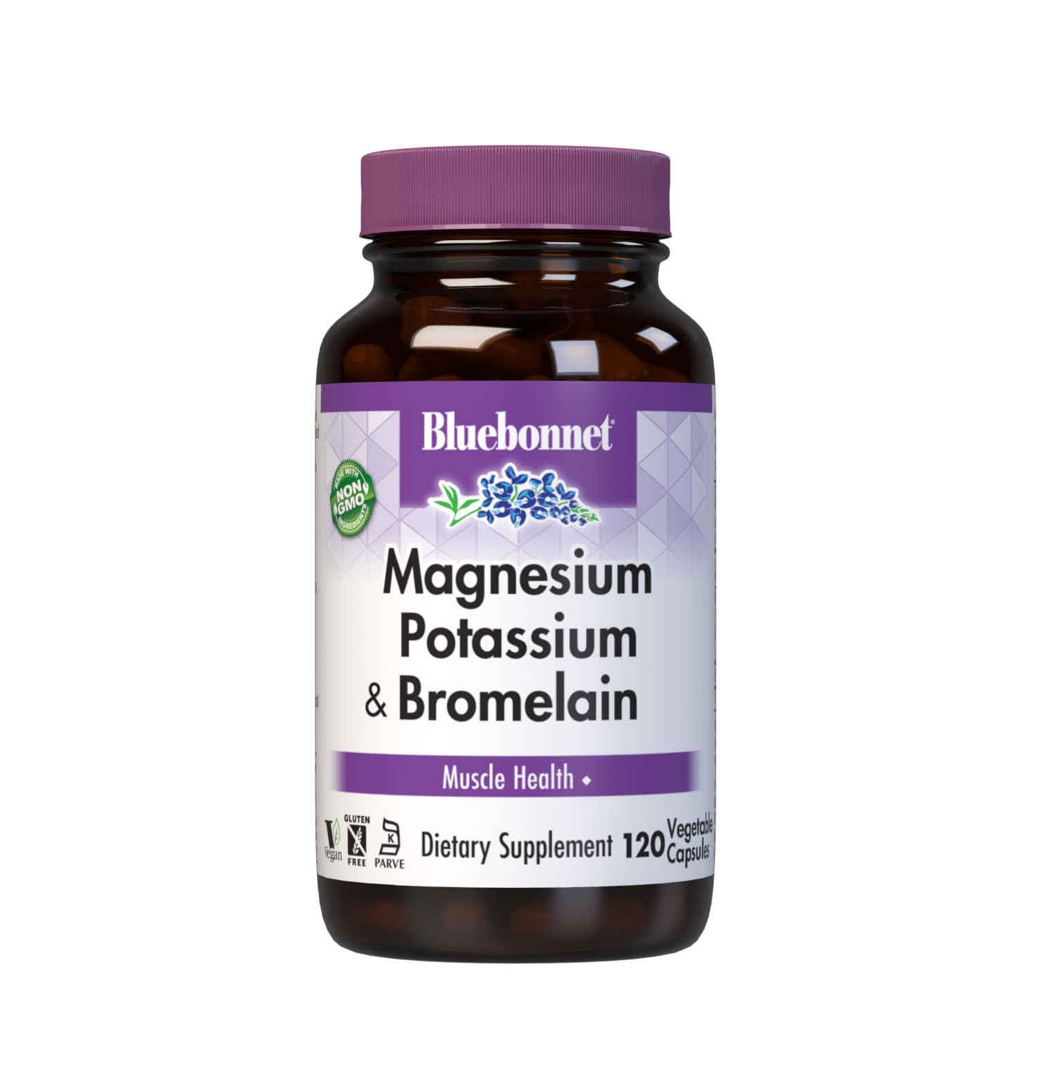 Suplemento Bluebonnet, Magnesio Y Bromelina, Potasio, 120 Cápsulas - Venta Internacional.
