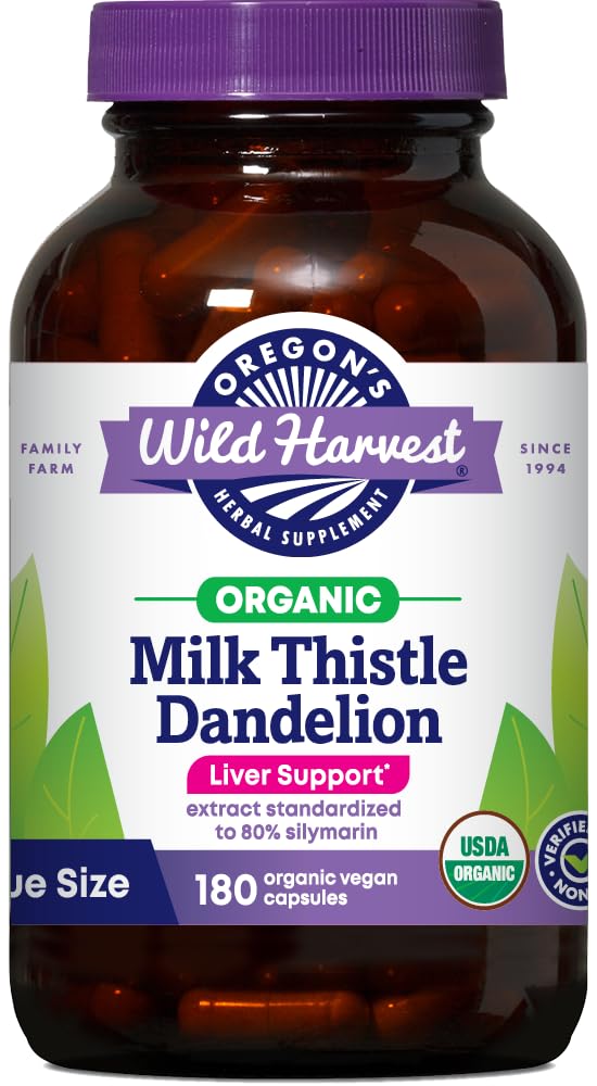 Complementa El Cardo Mariano De Cosecha Silvestre De Oregón, Dandelion 180 - Venta Internacional.
