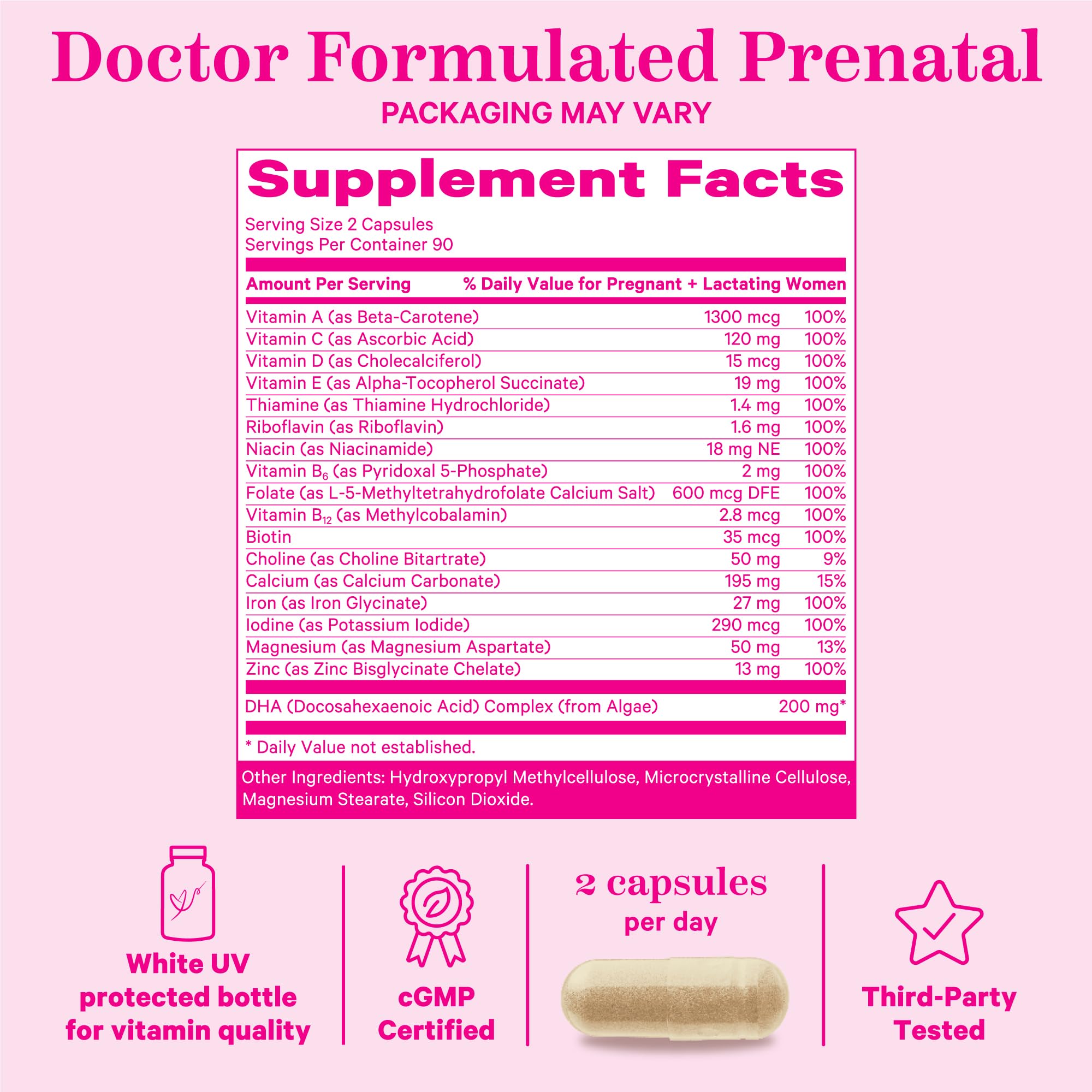 Foto 5 pulgar | Vitaminas Prenatales Pink Stork Total Con Dha, Folato Y Hierro 180 Cápsulas - Venta Internacional.